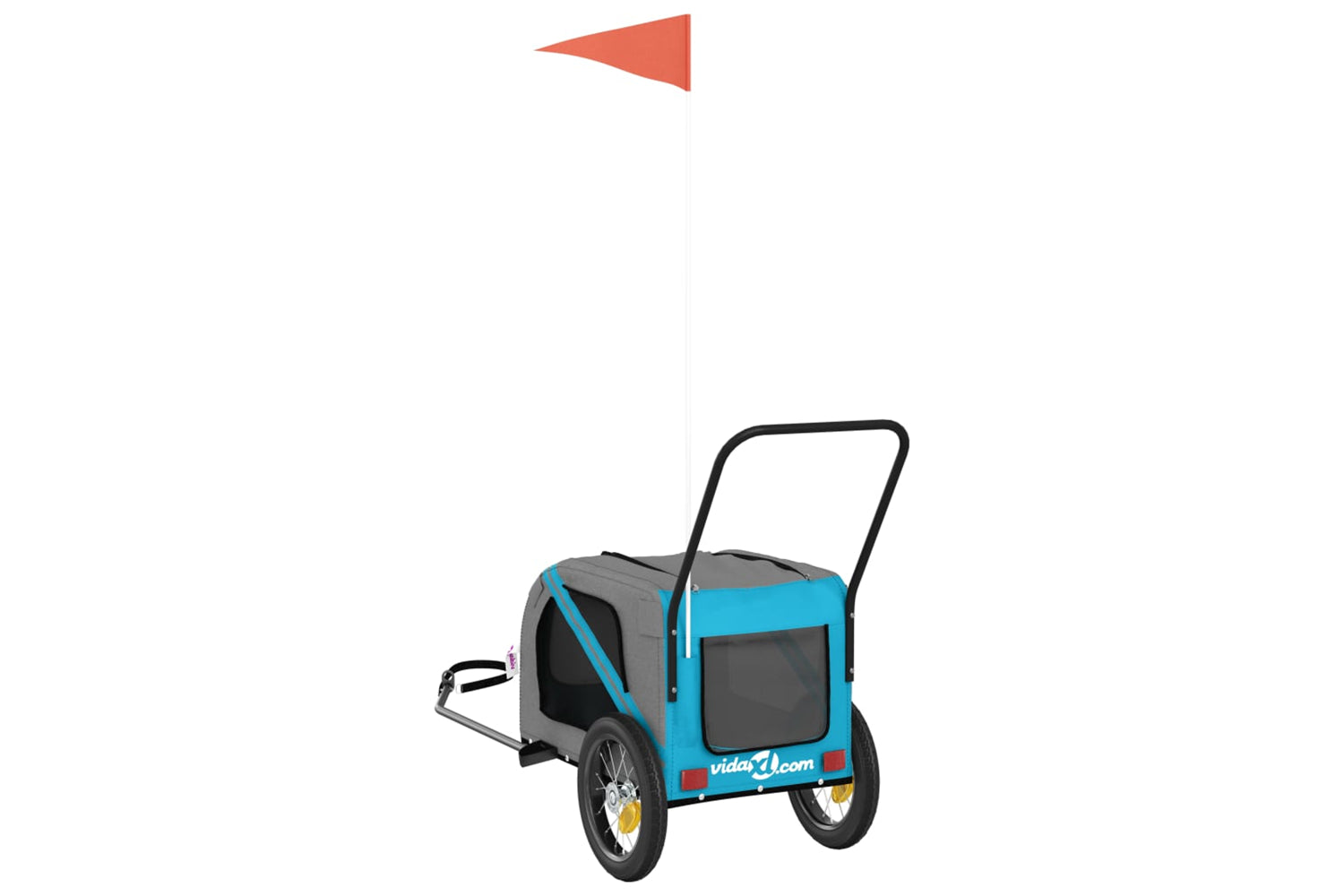 Vidaxl 93890 Pet Bike Trailer Blue And Black Oxford Fabric And Iron-7