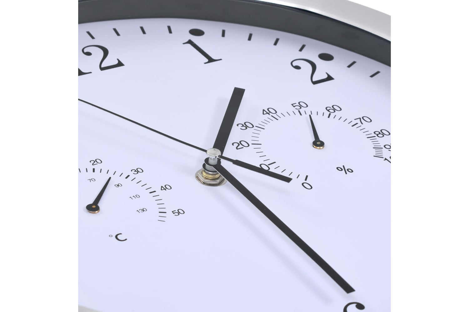 Vidaxl 50623 Wall Clock With Hygrometer and Thermometer 30 cm | White-3