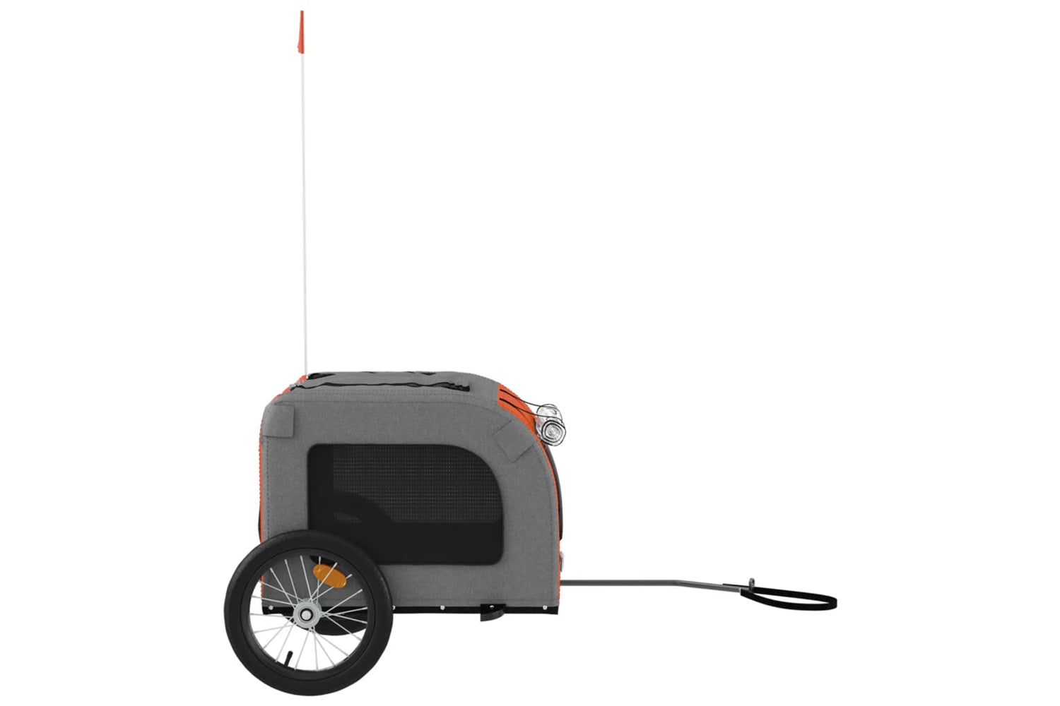 Vidaxl 93830 Pet Bike Trailer Orange And Grey Oxford Fabric And Iron-5