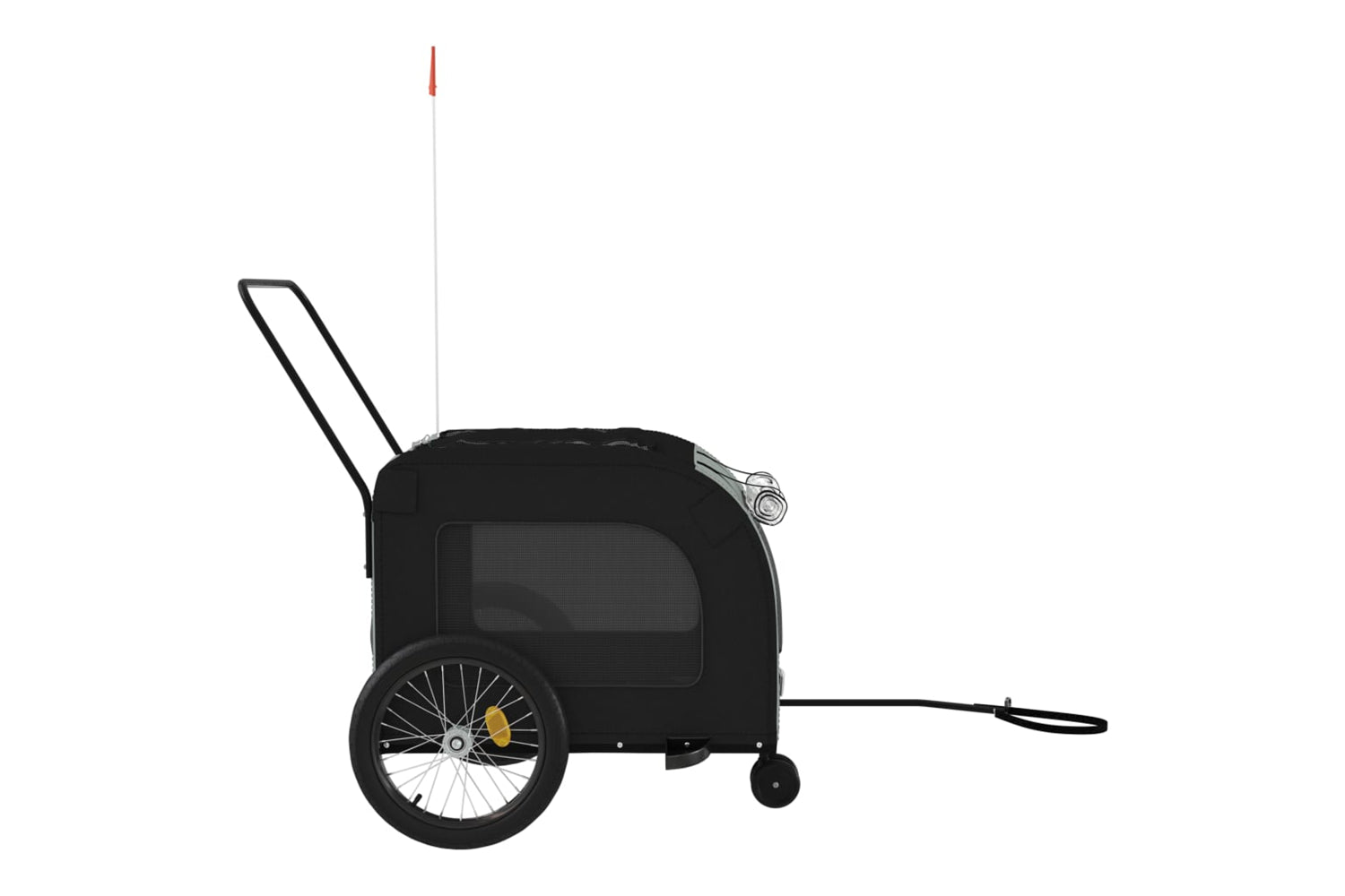 Vidaxl 93860 Pet Bike Trailer Black And Grey Oxford Fabric And Iron-5
