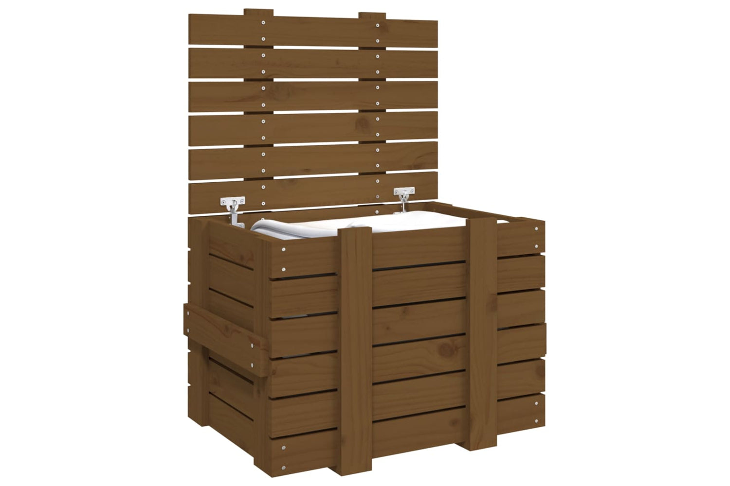 vidaXL 824996 Storage Box Honey Brown 58x40.5x42cm Solid Wood Pine-4