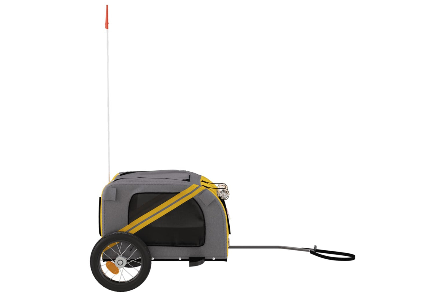 Vidaxl 93868 Pet Bike Trailer Yellow And Grey Oxford Fabric And Iron-5