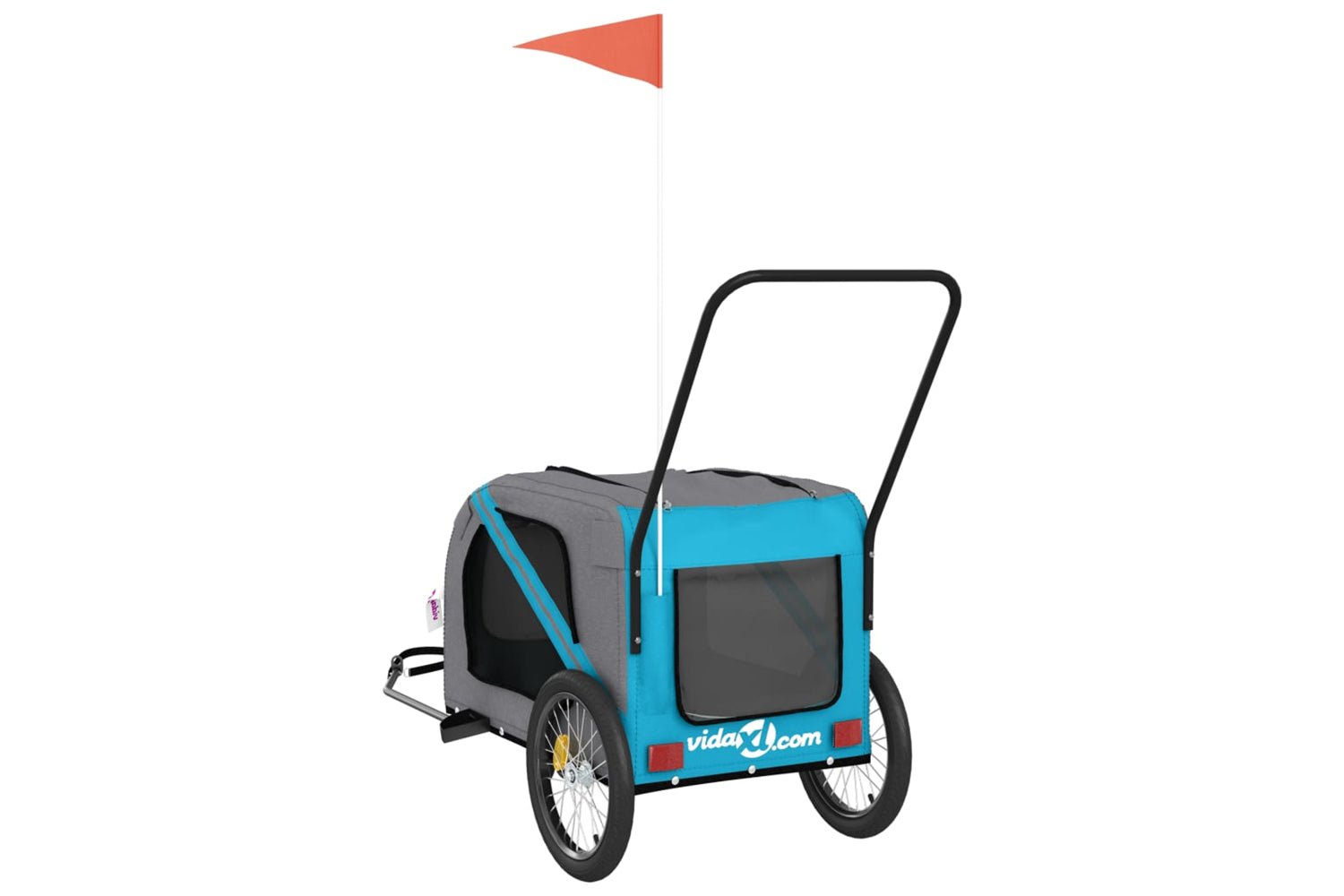Vidaxl 93904 Pet Bike Trailer Blue And Grey Oxford Fabric And Iron-7