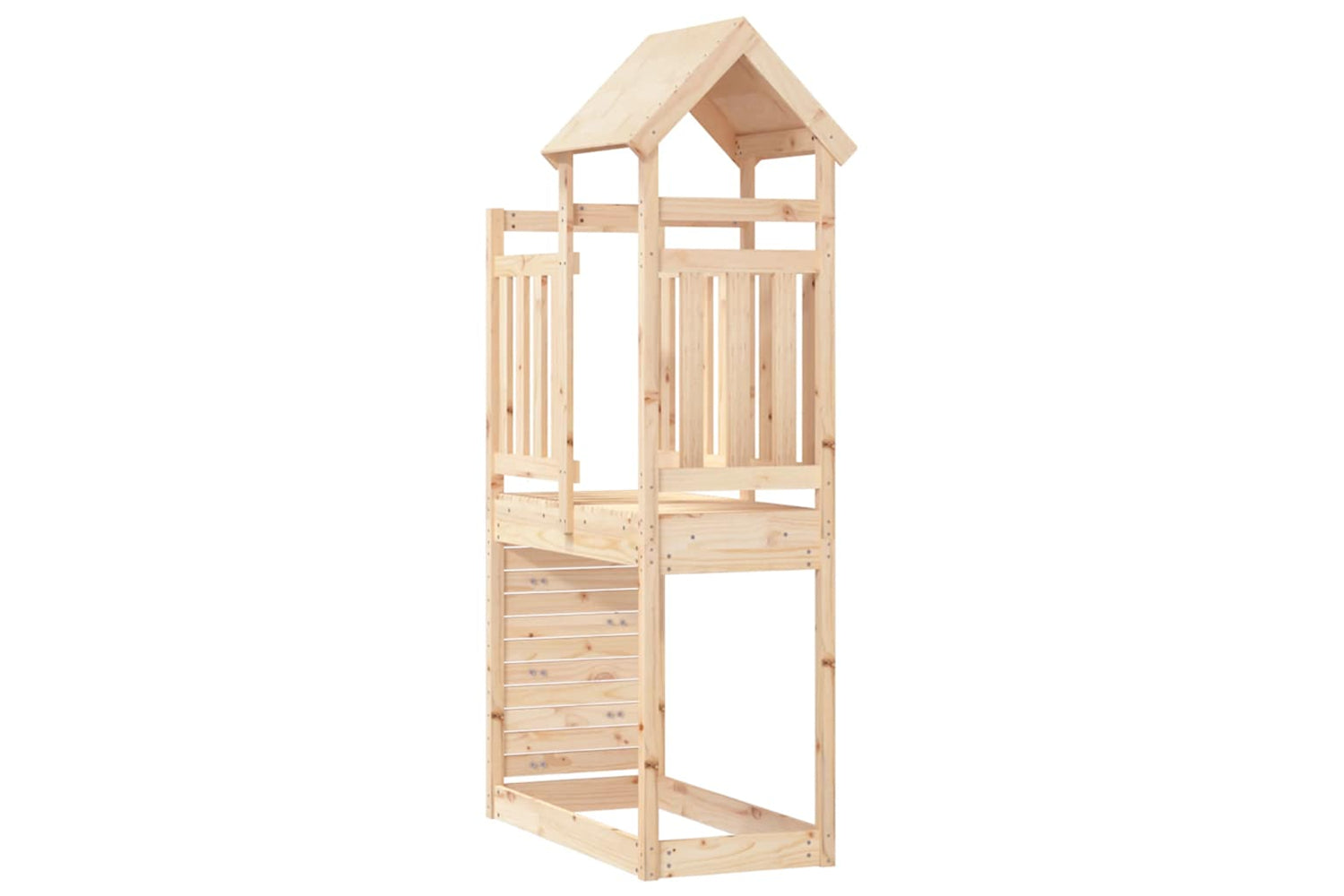 Vidaxl Play Tower With Rockwall 53x110.5x214 Cm Solid Wood Pine-5