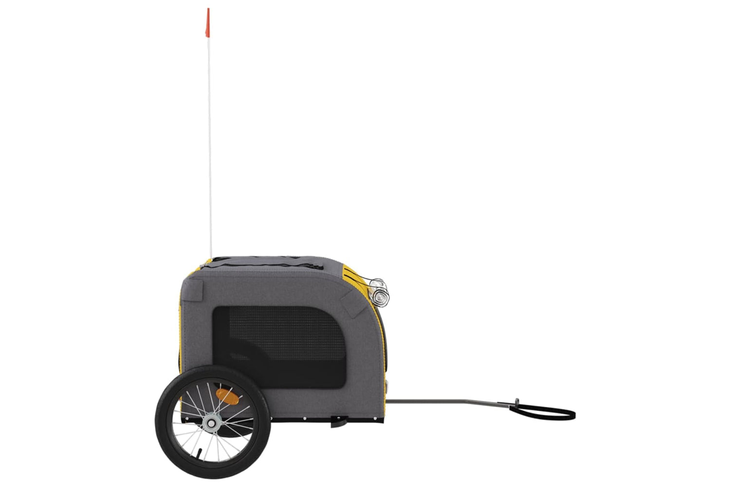 Vidaxl 93833 Pet Bike Trailer Yellow And Grey Oxford Fabric And Iron-5