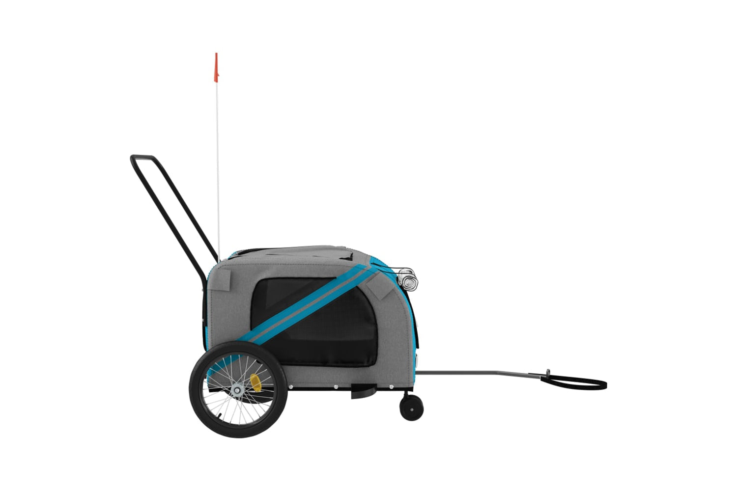 Vidaxl 93904 Pet Bike Trailer Blue And Grey Oxford Fabric And Iron-5