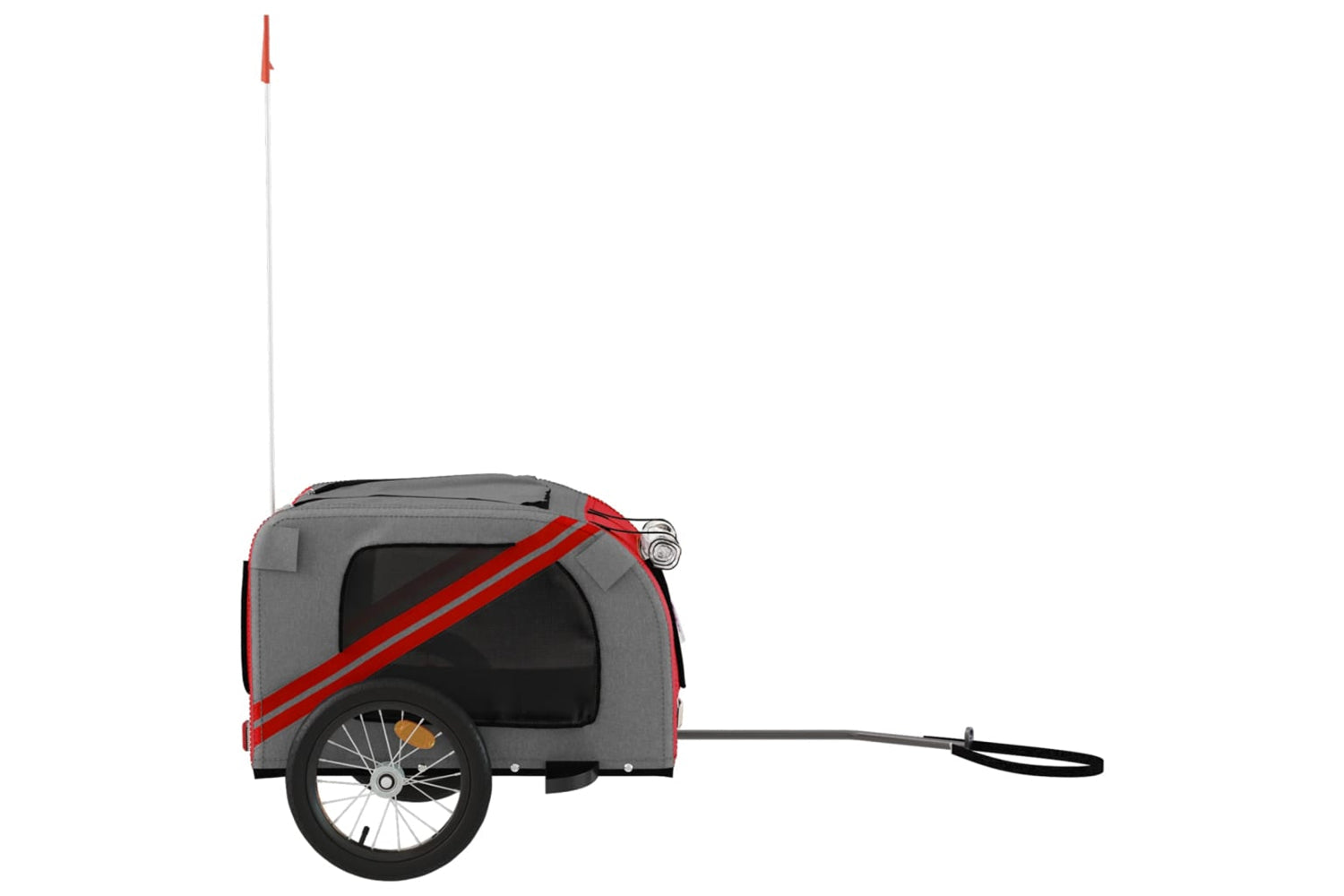 Vidaxl 93873 Pet Bike Trailer Red And Grey Oxford Fabric And Iron-5