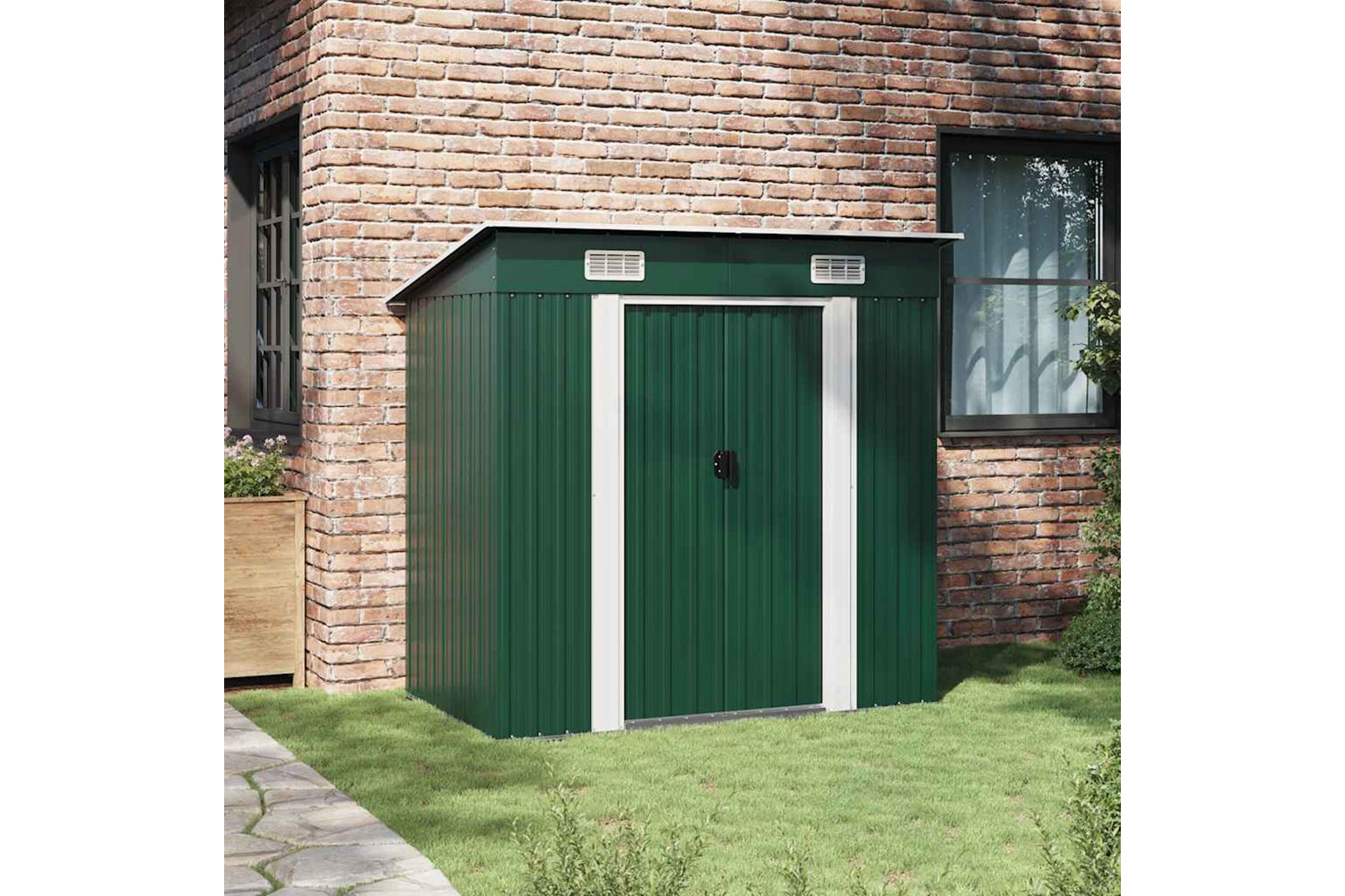 Vidaxl 42908 Garden Shed Green Metal-3