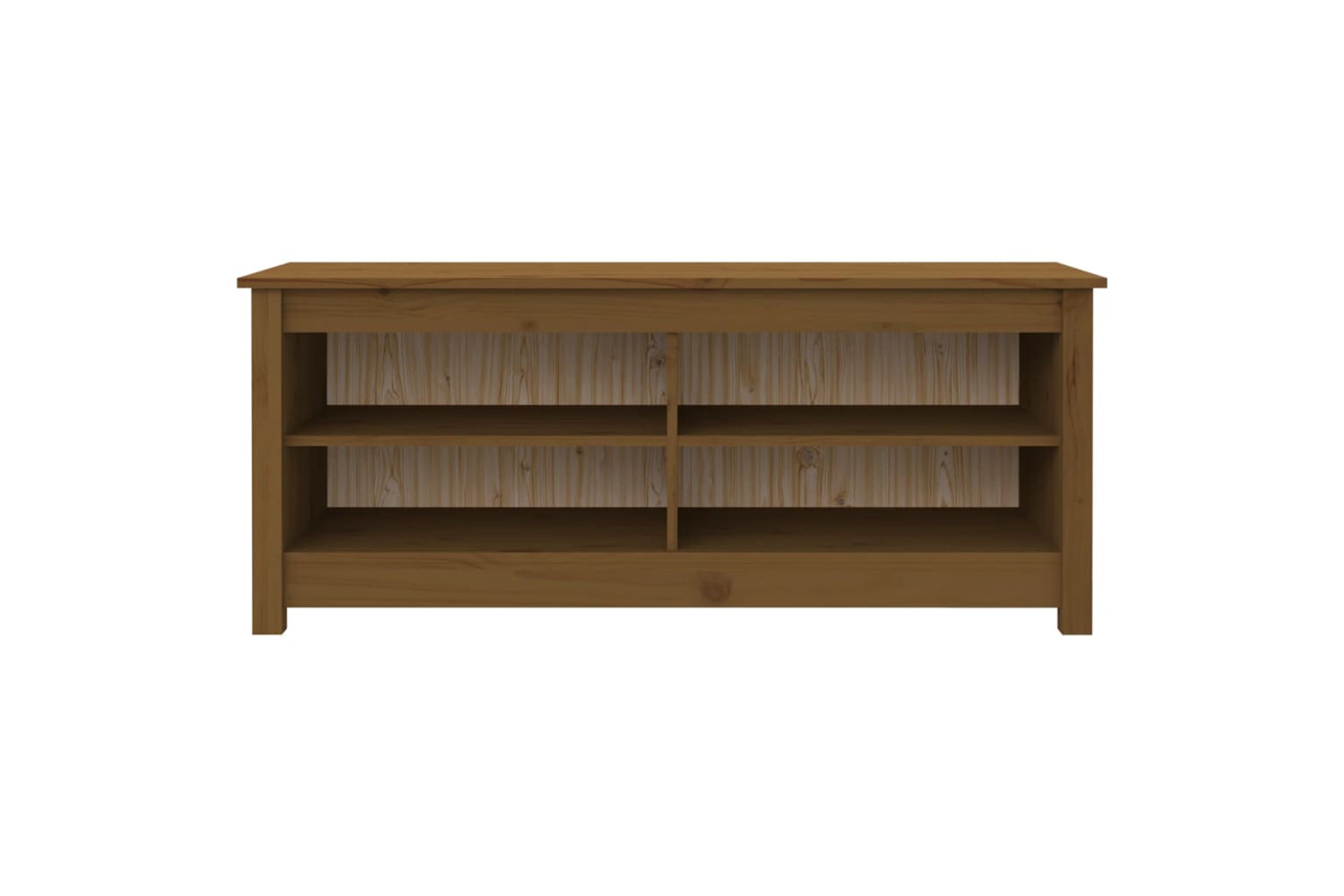 vidaXL 813777 Shoe Bench Honey Brown 110x38x45.5cm Solid Wood Pine-2
