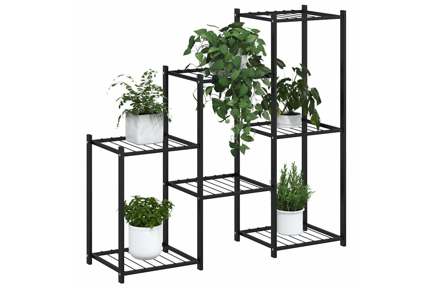 vidaXL 343129 Flower Stand 83x25x80cm Black Iron-3