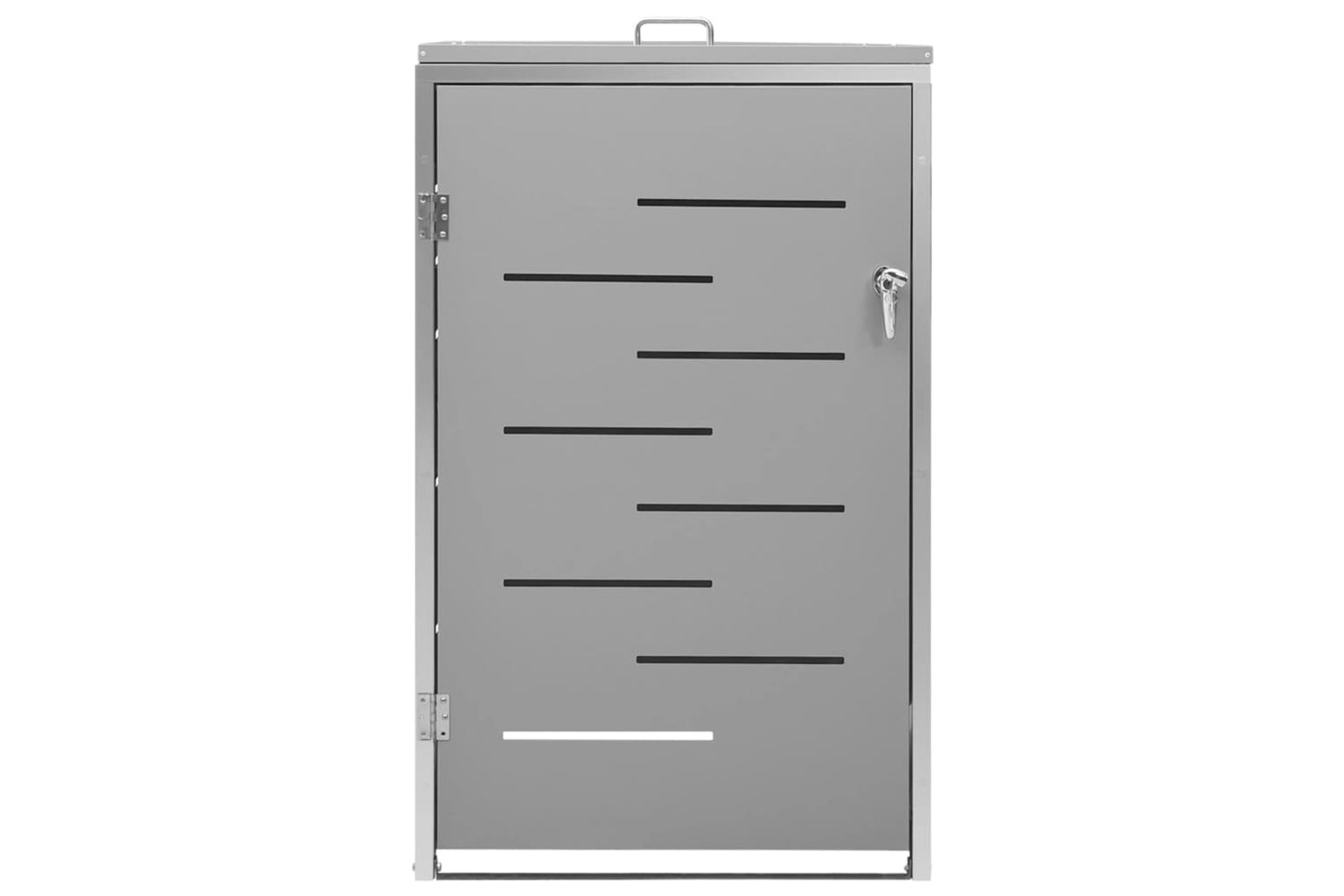 vidaXL Single Wheelie Bin Shed 69x77.5x112.5cm Stainless Steel-4