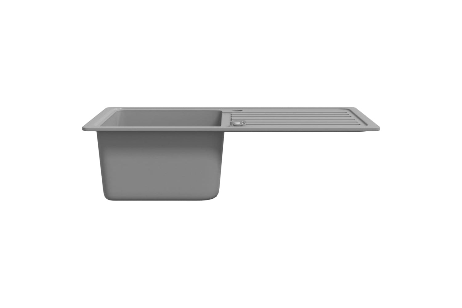 Vidaxl 141670 Granite Kitchen Sink Single Basin With Drainer Reversible Grey-4