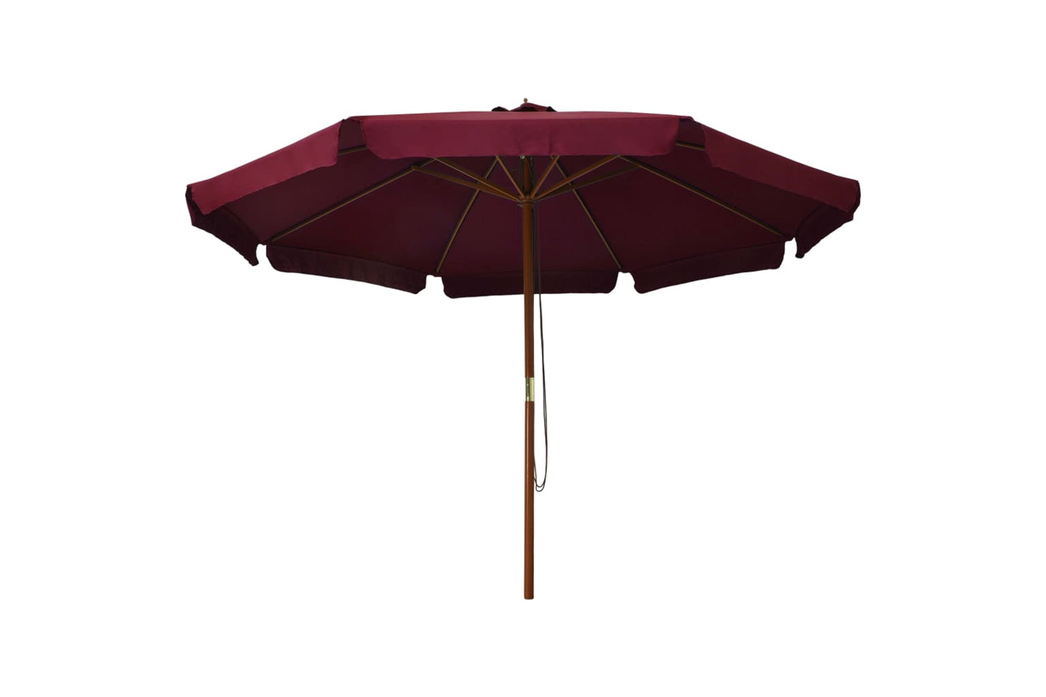 vidaXL 47216 Outdoor Parasol With Wooden Pole 330cm Burgundy-2