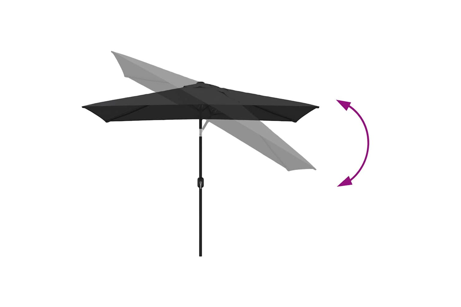 Vidaxl Garden Parasol With Metal Pole 300x200 Cm Black-4