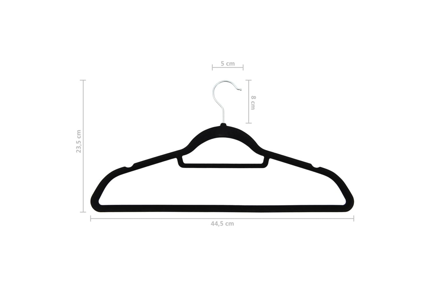 Vidaxl 289922 100 Pcs Clothes Hanger Set Anti-slip Black Velvet-7