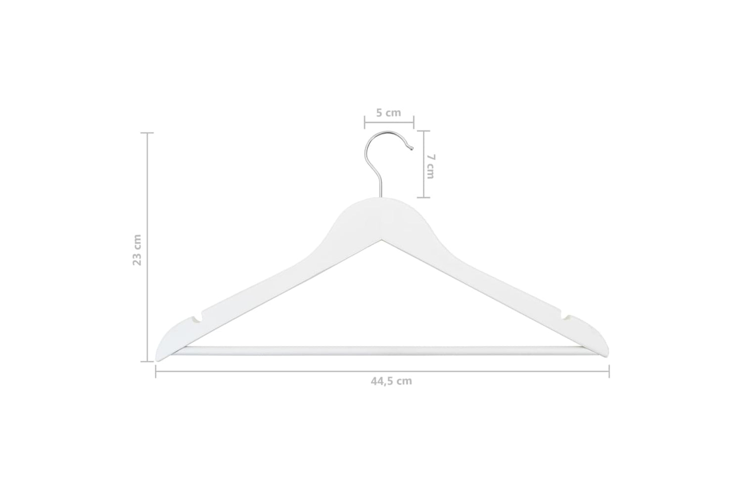 vidaXL 289915 50 Pcs Clothes Hanger Set Non-slip White Hardwood-7
