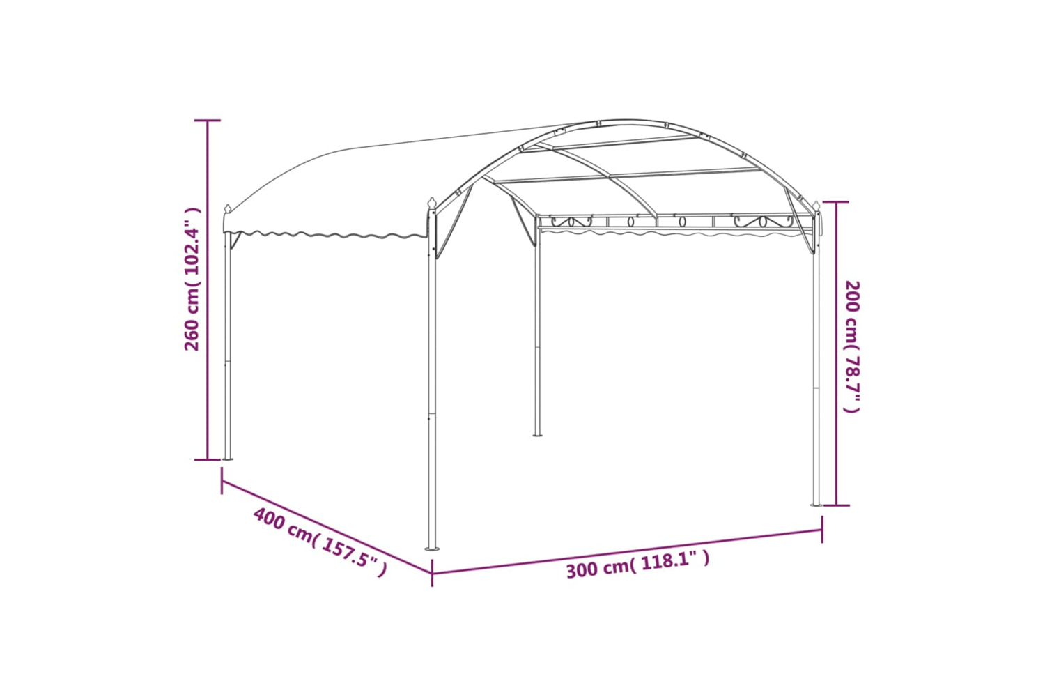 Vidaxl 48029 Gazebo Fabric Cream-5
