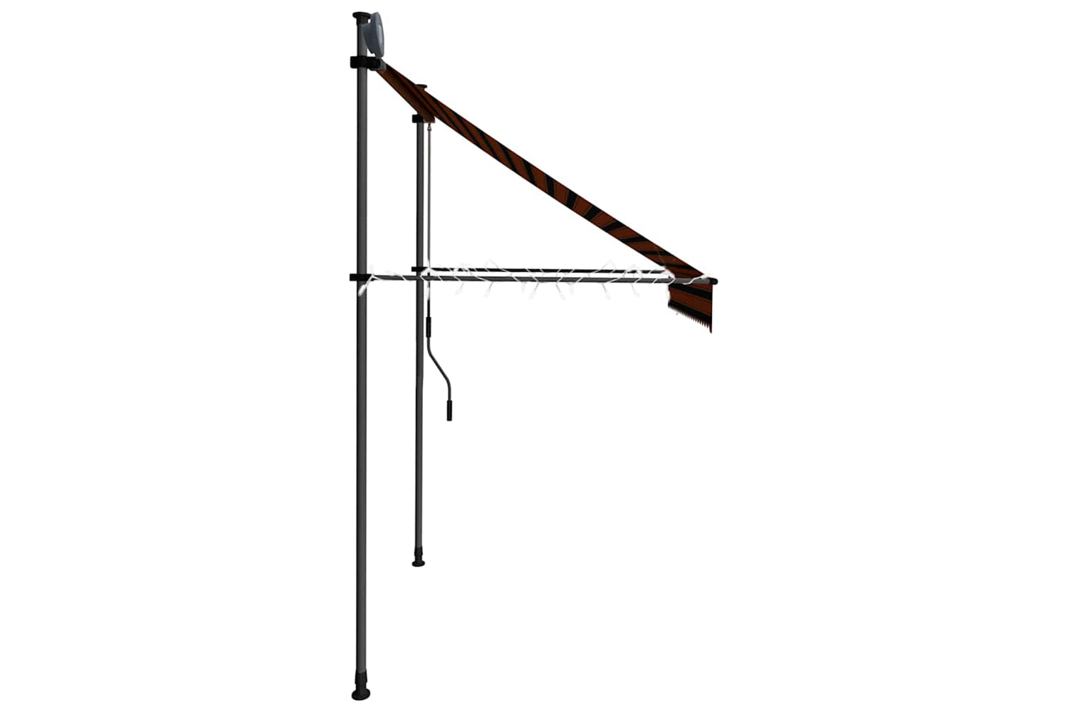 vidaXL 145878 Manual Retractable Awning With Led 200cm Orange And Brown-5