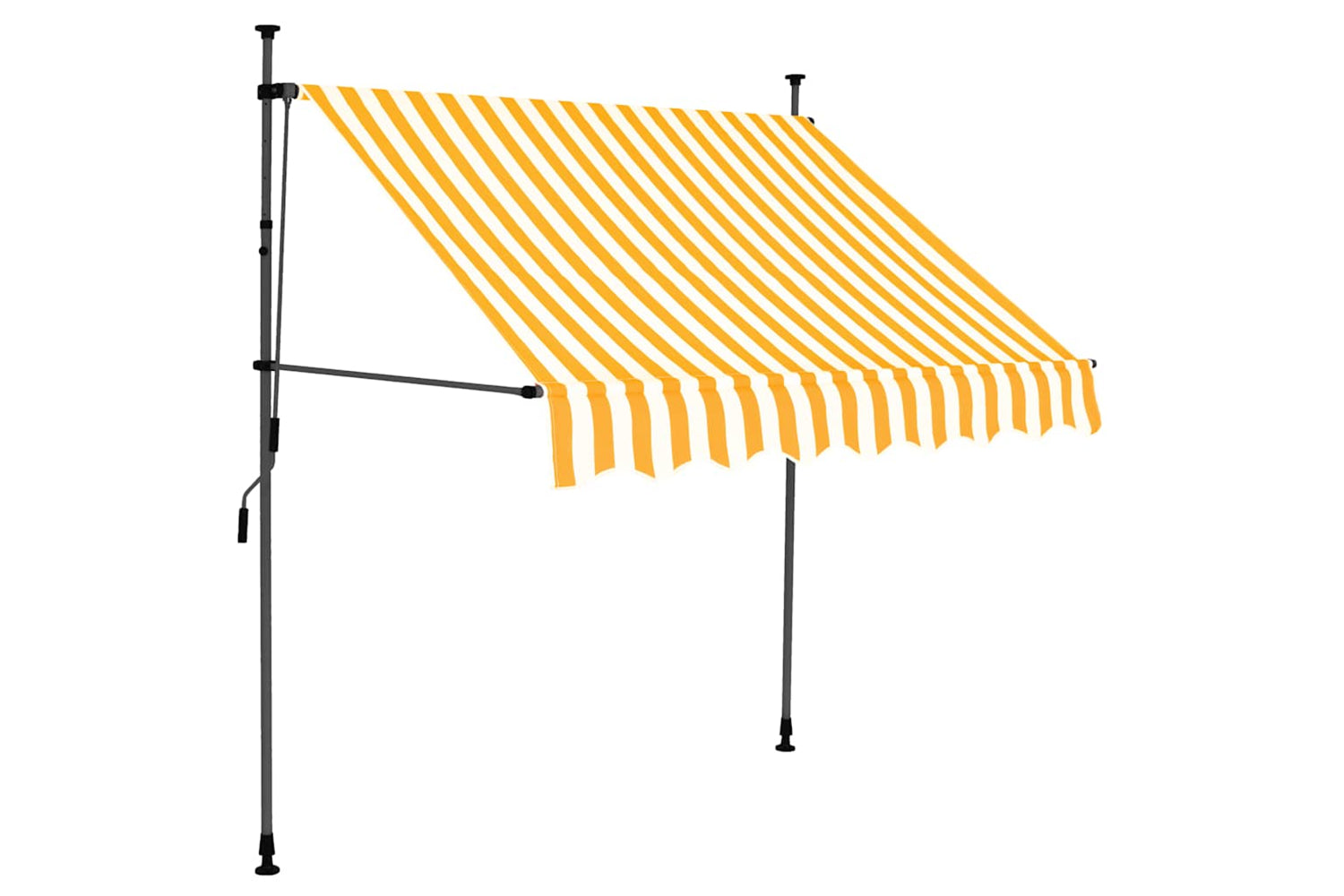 vidaXL 145855 Manual Retractable Awning With Led 100cm White And Orange-2