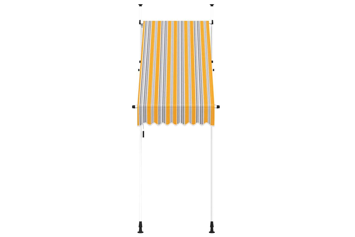 vidaXL 145830 Manual Retractable Awning 100cm Yellow And Blue Stripes-2