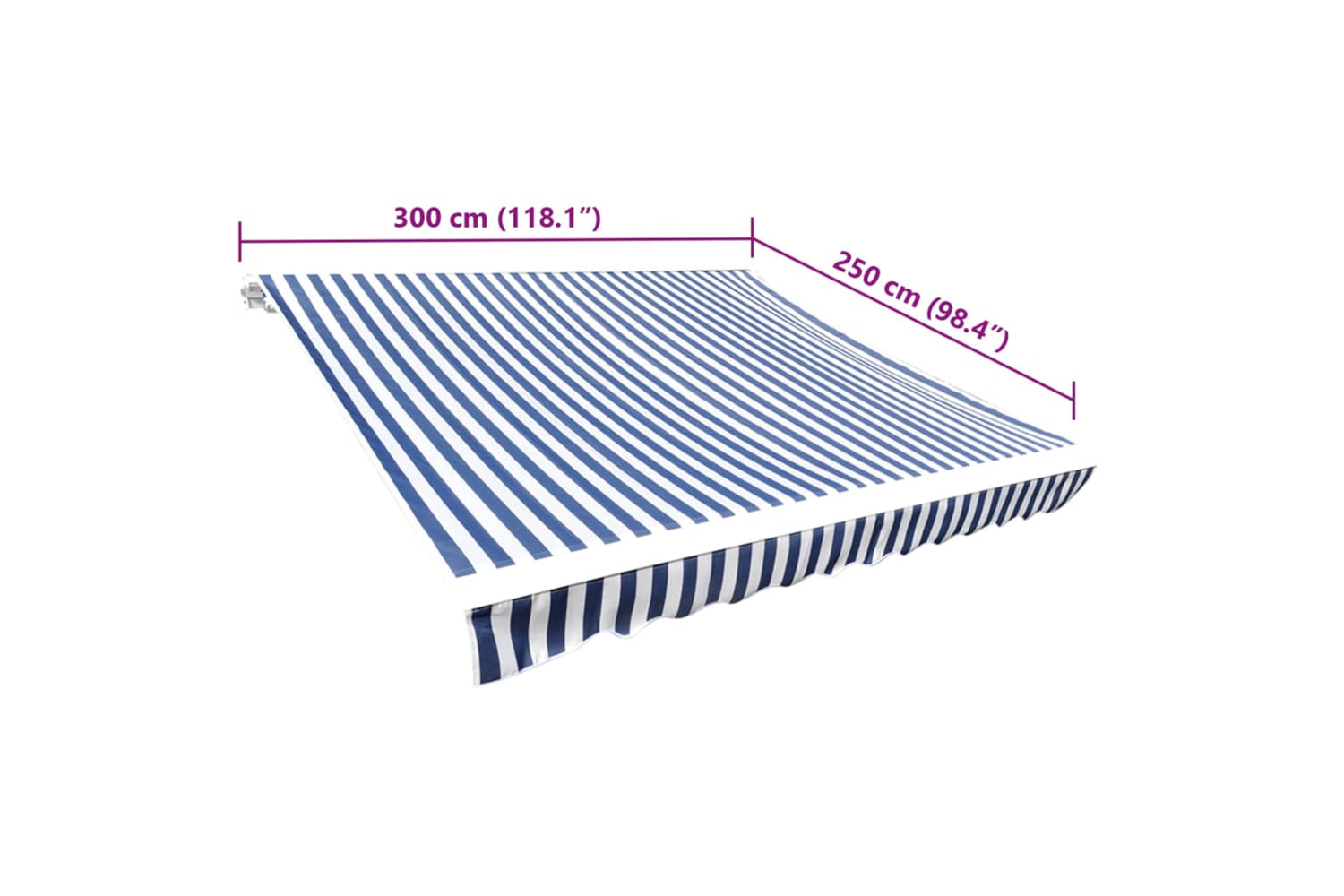 vidaXL 141010 Awning Top Sunshade Canvas Blue & White 3 X 2.5m (frame Not Included)-5