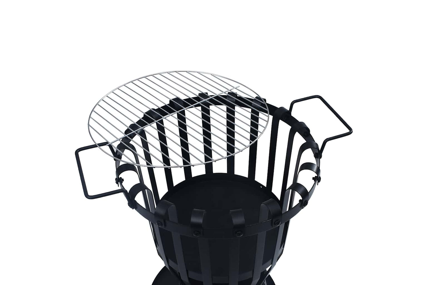 Vidaxl Garden Fire Pit Basket With Bbq Grill Steel 47.5 Cm-4