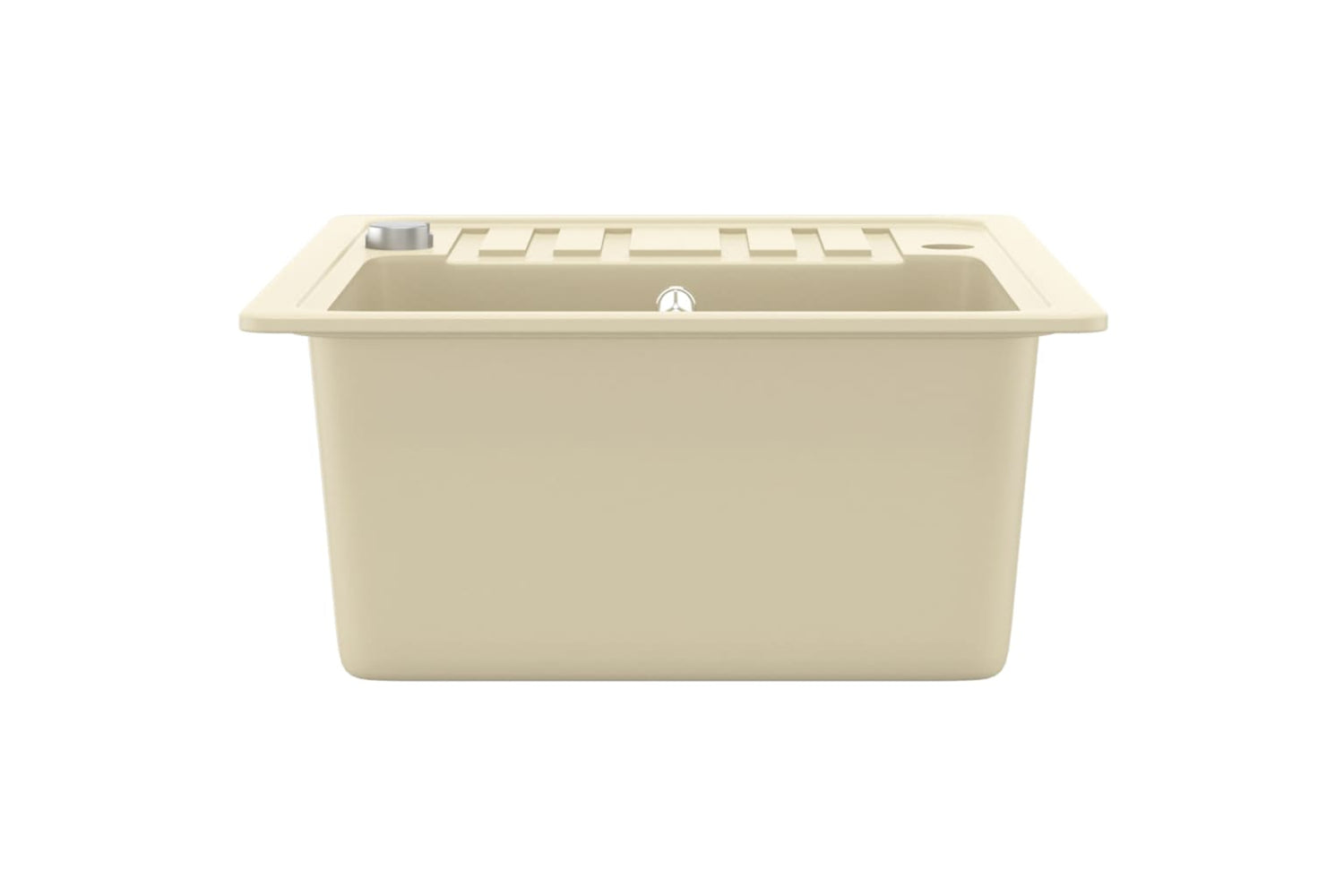 Vidaxl Granite Kitchen Sink Single Basin Beige-4