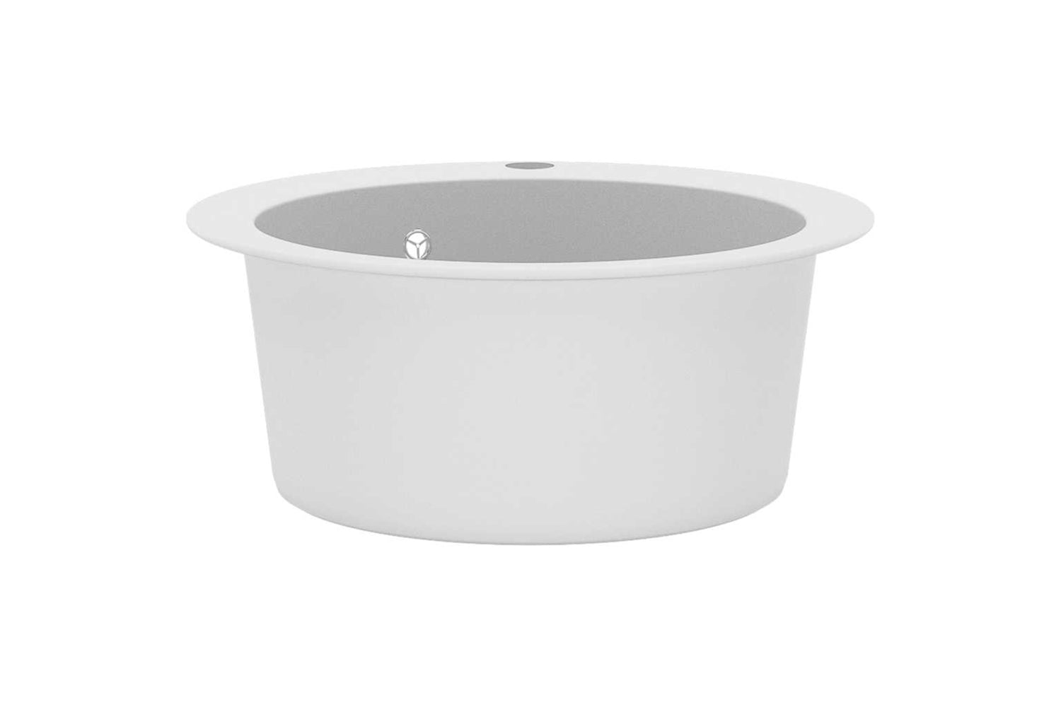 Vidaxl Granite Kitchen Sink Single Basin Round White-4