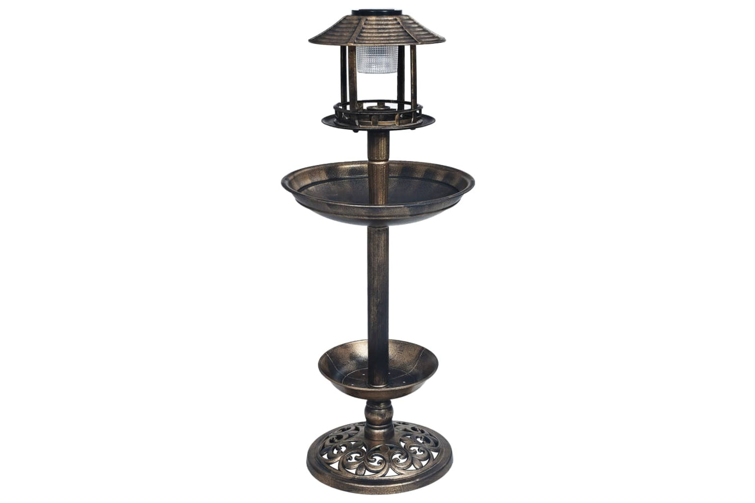 Vidaxl 48221 Decorative Birdbath With Solar Powered Led Lights Plastic-2