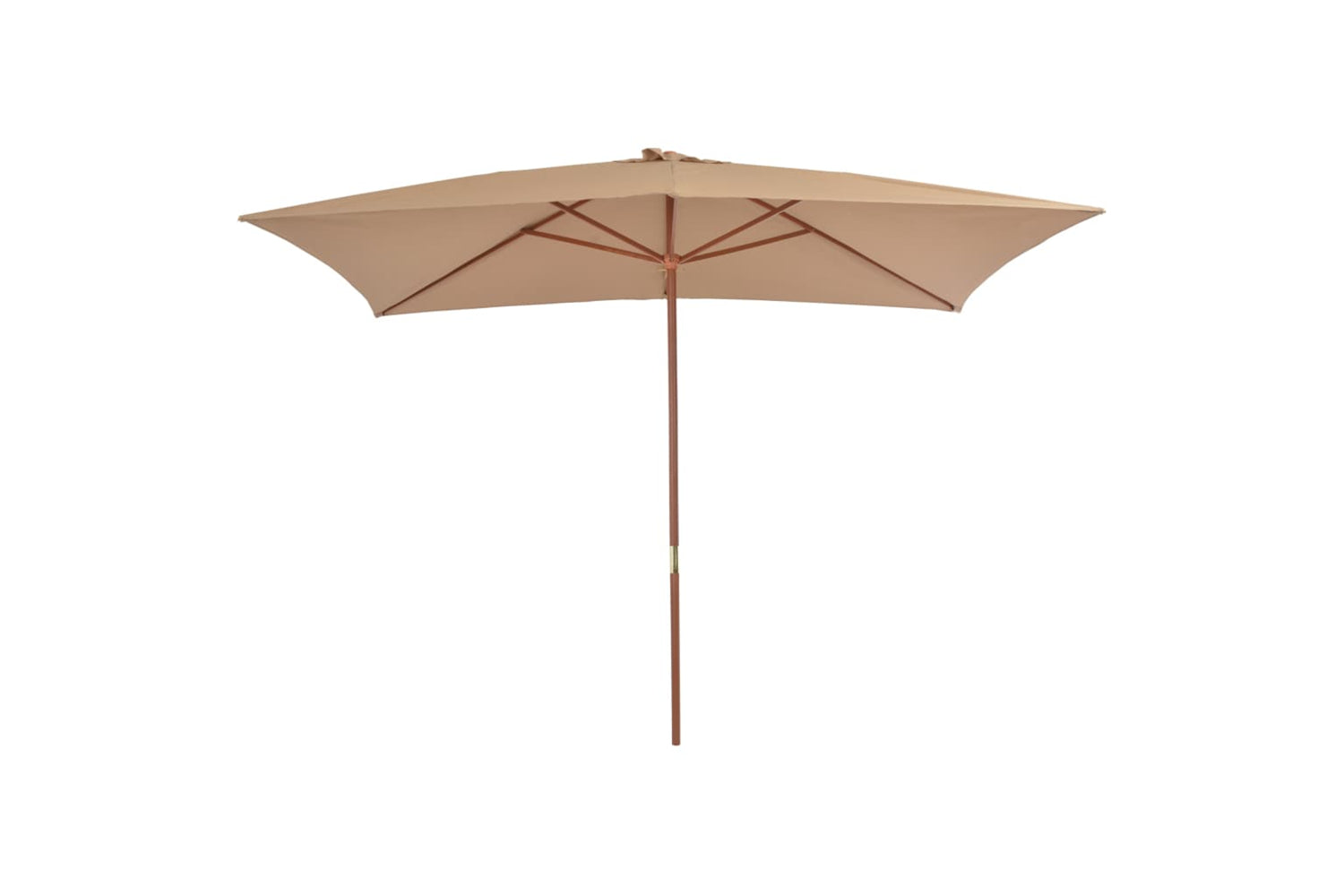 vidaXL 44514 Outdoor Parasol With Wooden Pole 200x300cm Taupe-2