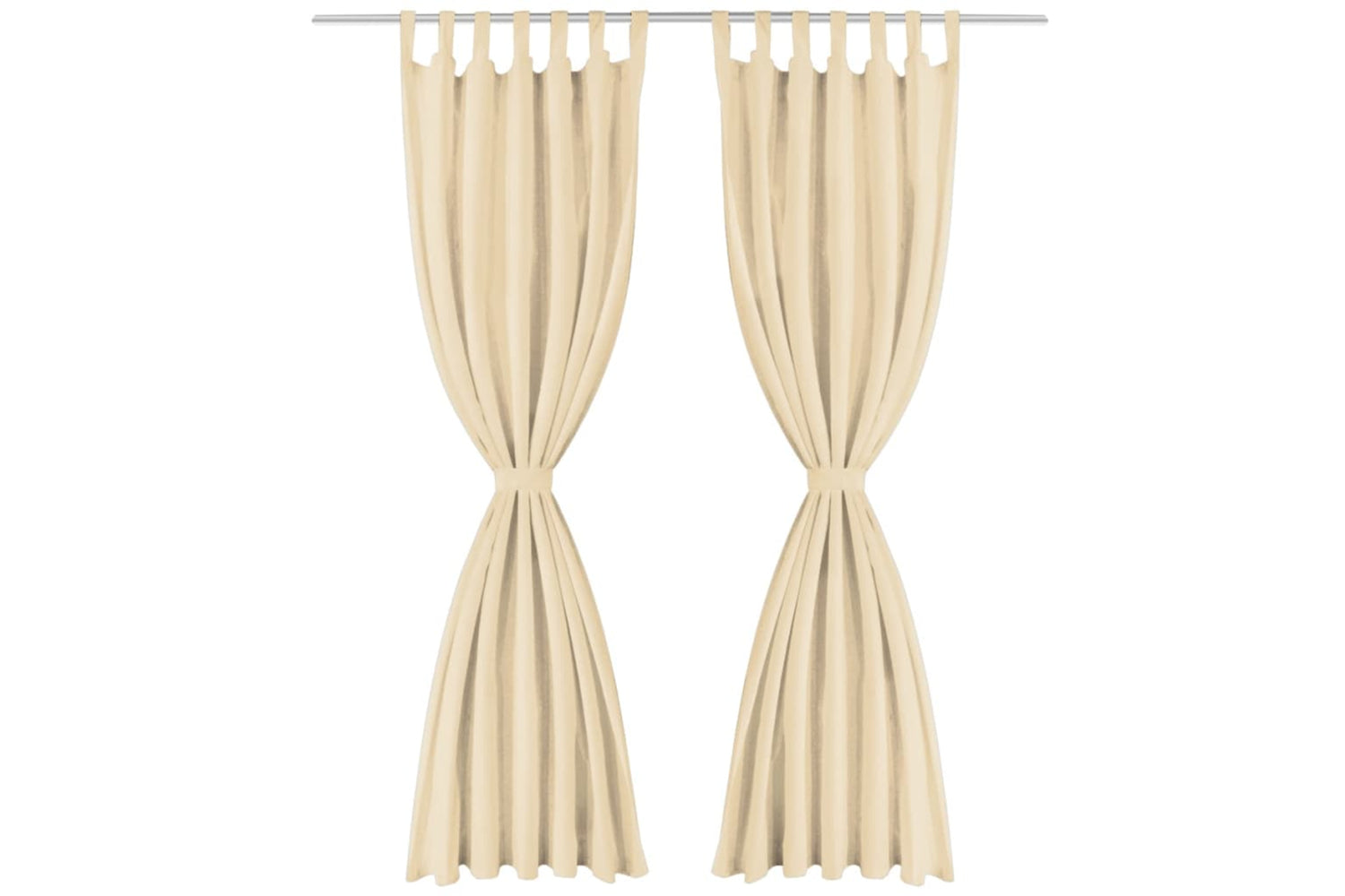vidaXL 132217 Micro-satin Curtains 2 Pcs With Loops 140x225cm Beige-2