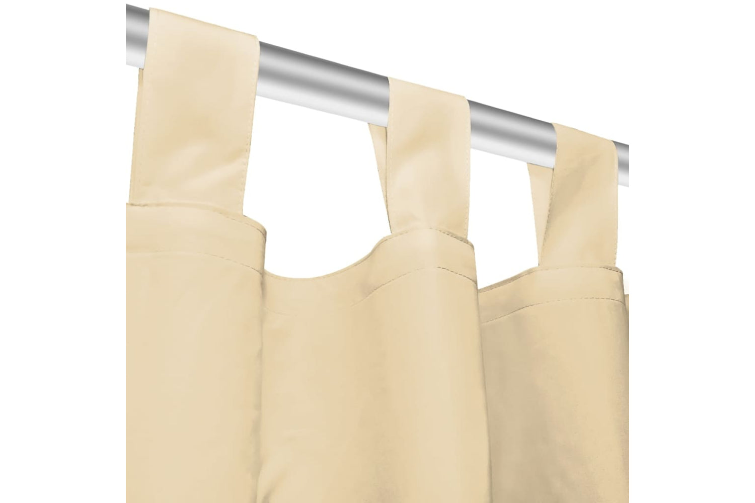 vidaXL 132217 Micro-satin Curtains 2 Pcs With Loops 140x225cm Beige-4