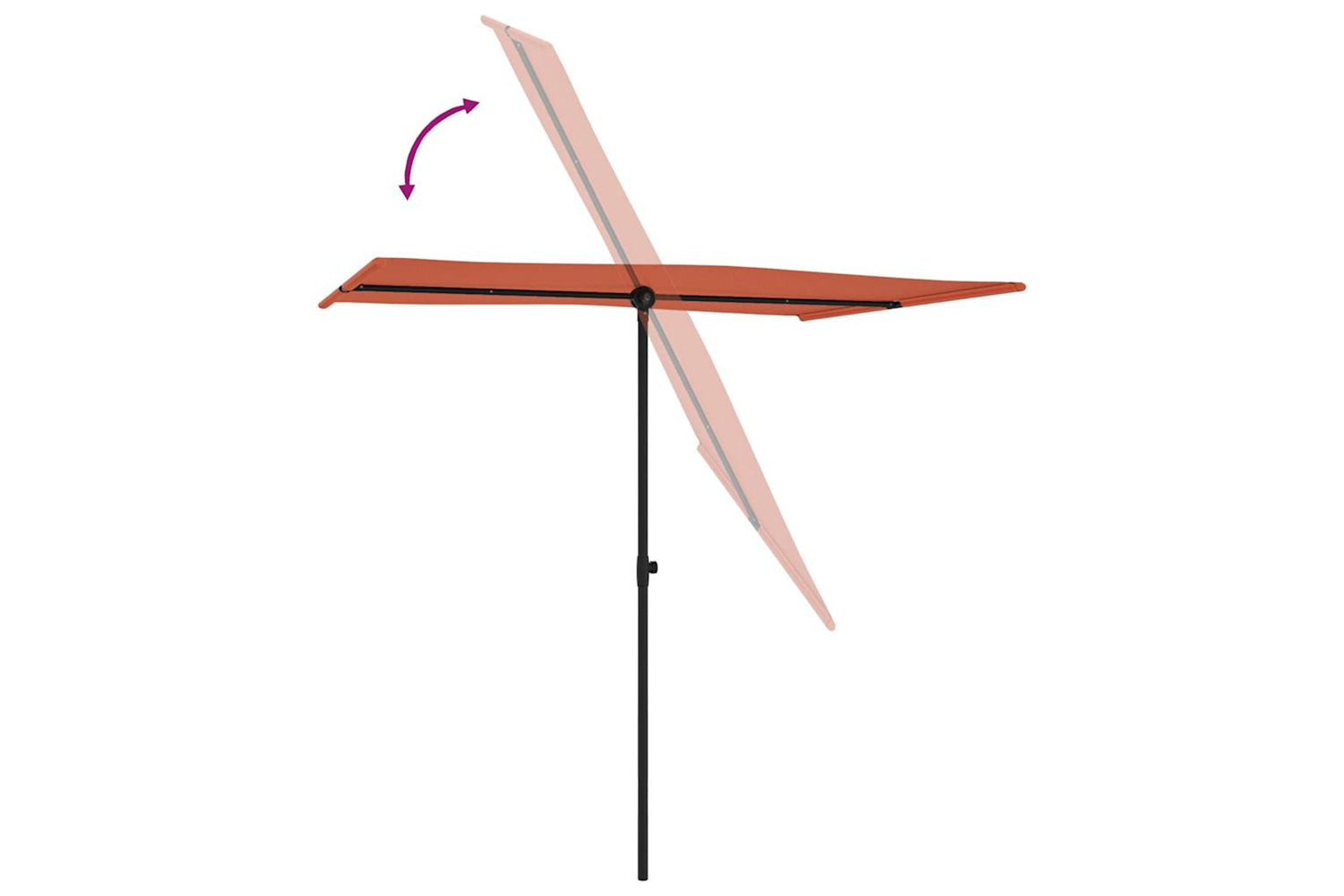 Vidaxl 47341 Outdoor Parasol With Aluminium Pole 2x1.5 M Terracotta-5