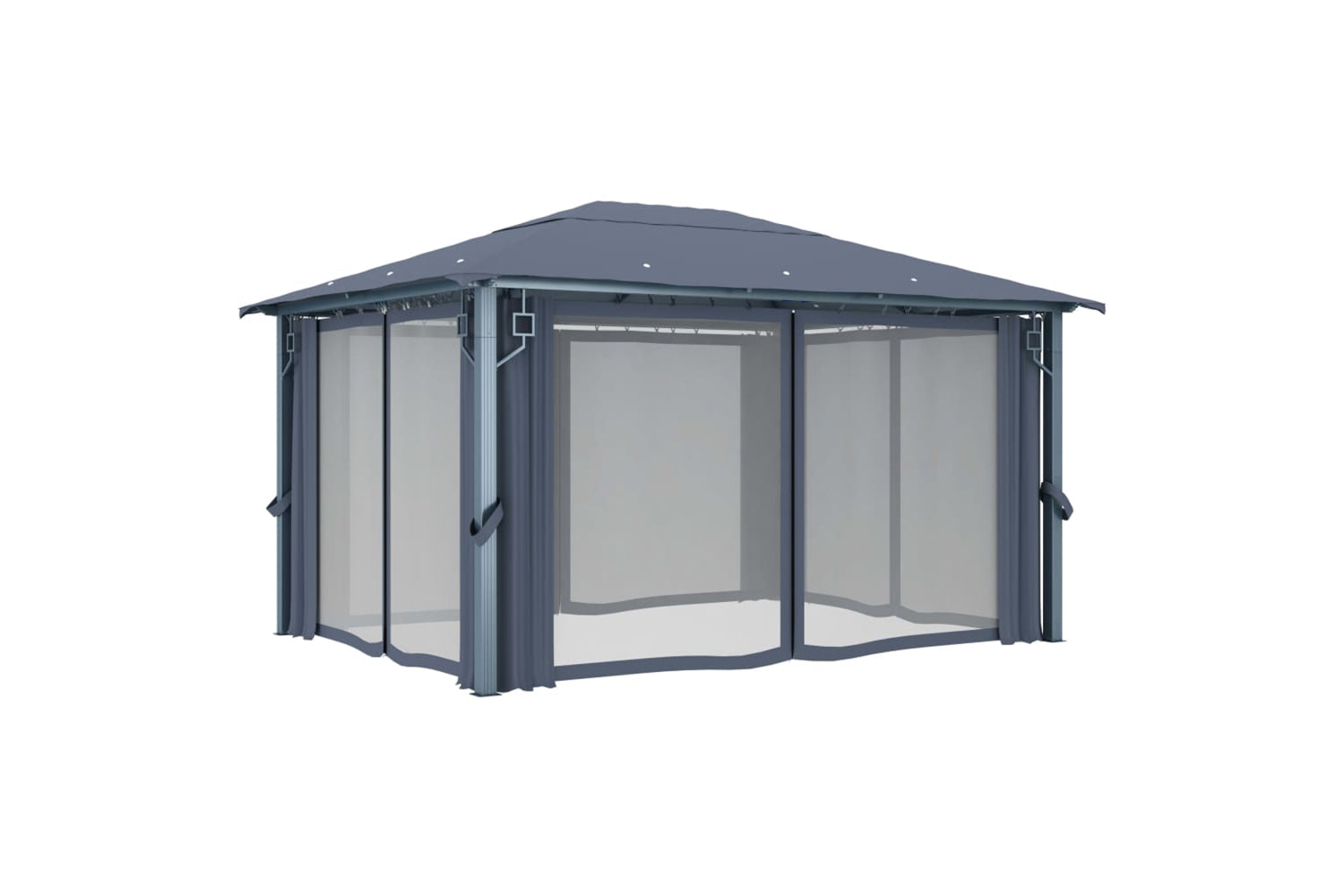 vidaXL 48045 Gazebo With Curtain 400 X 300cm Anthracite Aluminium-5