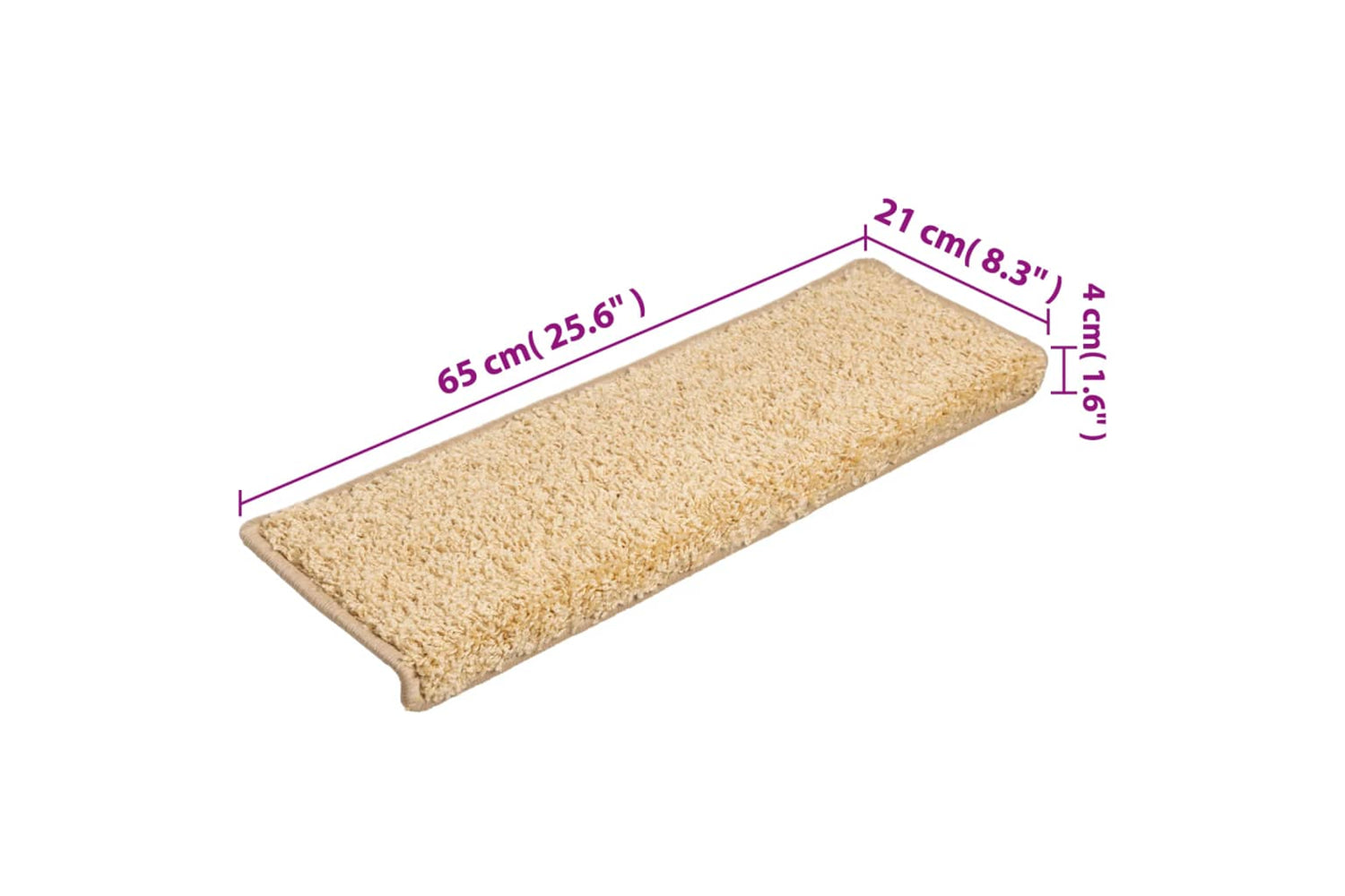 vidaXL Carpet Stair Treads 15 Pcs 65x21x4cm Brown-7