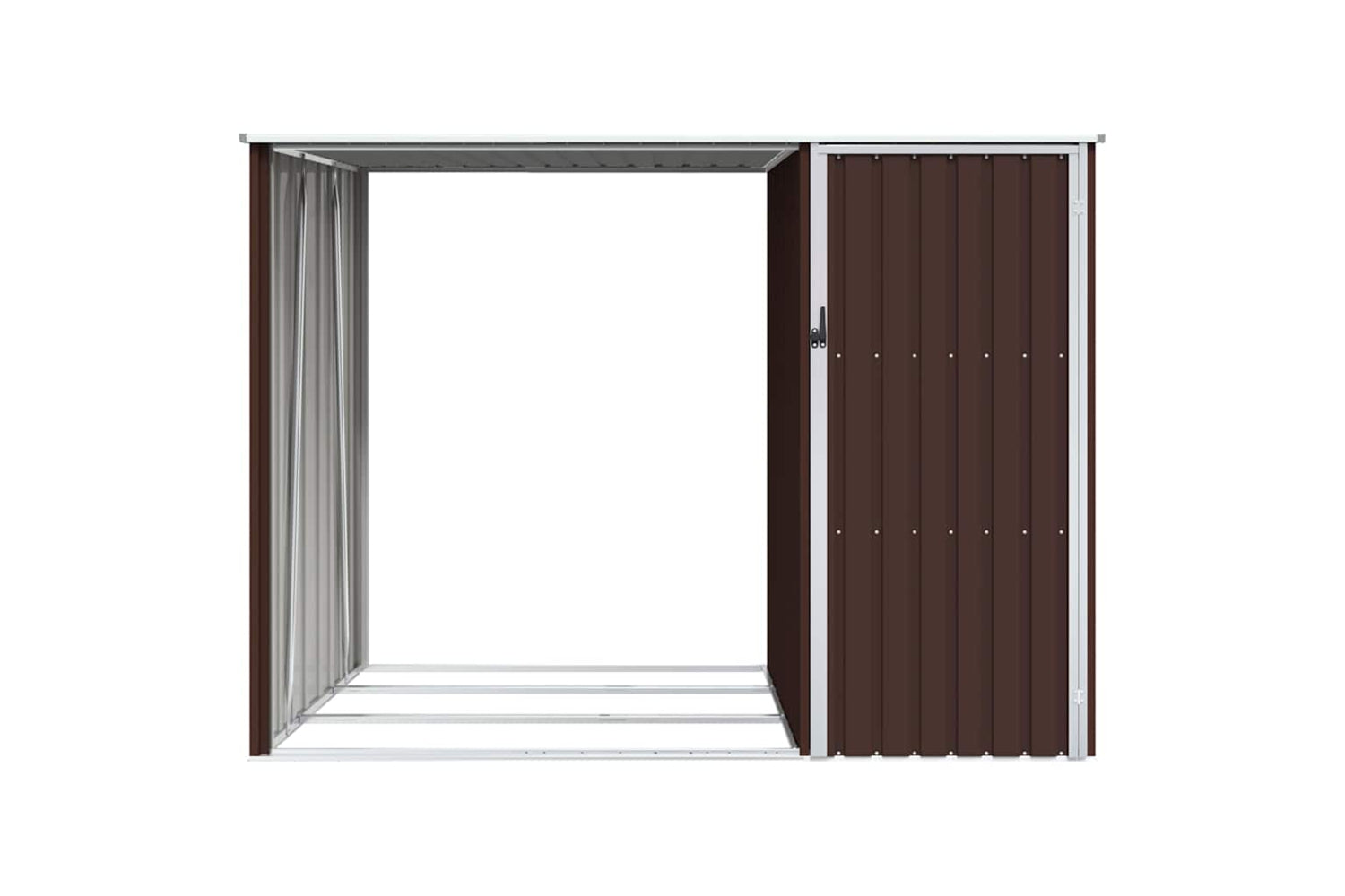 vidaXL 46296 Garden Firewood Shed Brown 245x98x159cm Galvanised Steel-5