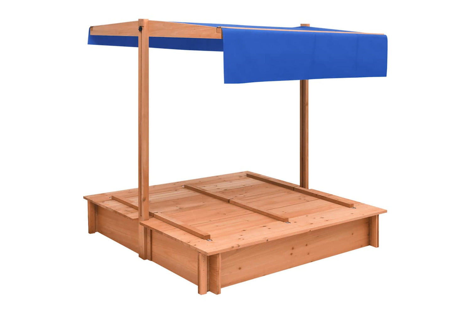 Vidaxl Sandbox With Roof Firwood 112x112x112 Cm-4