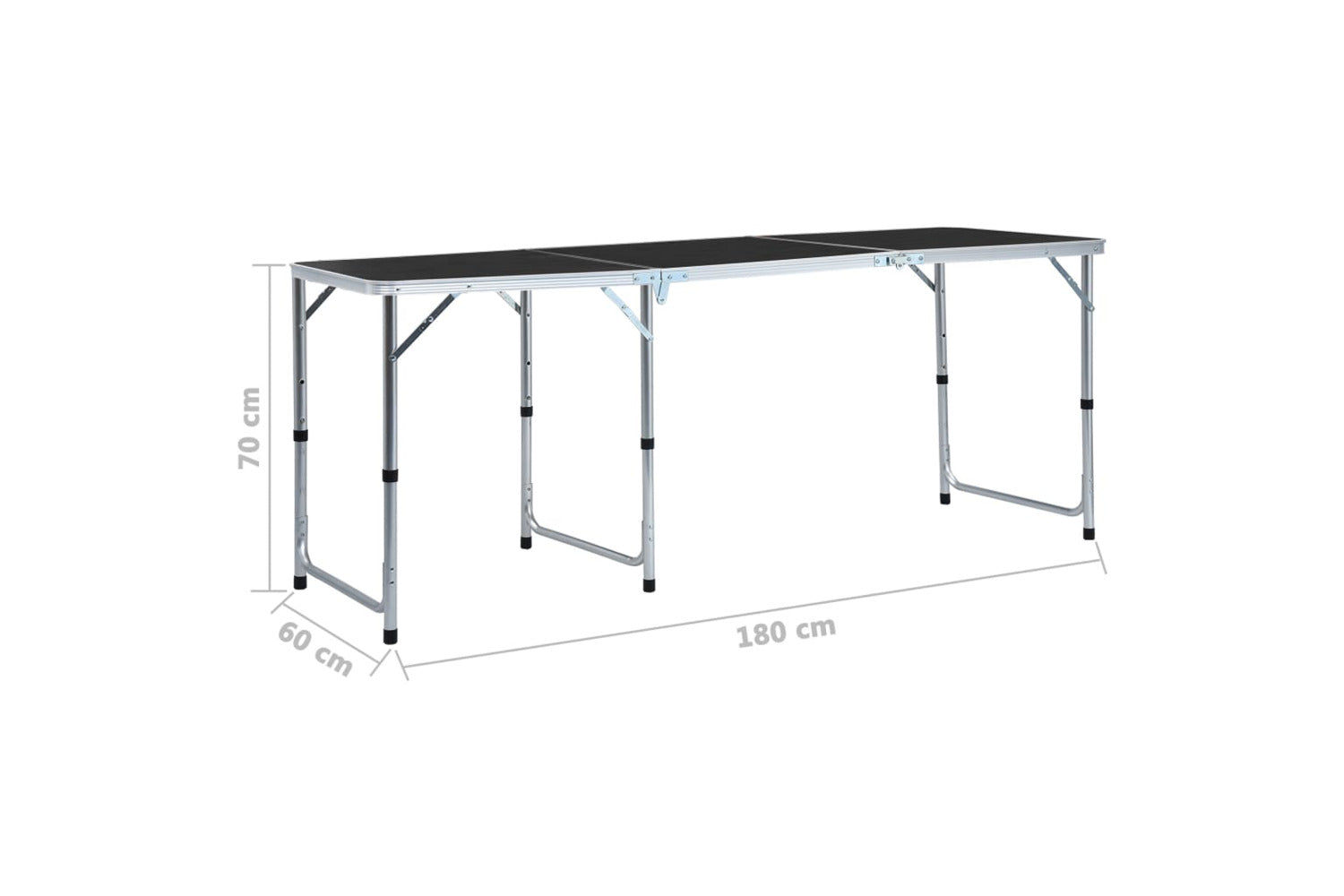vidaXL 48175 Foldable Camping Table Grey Aluminium 180x60cm-7