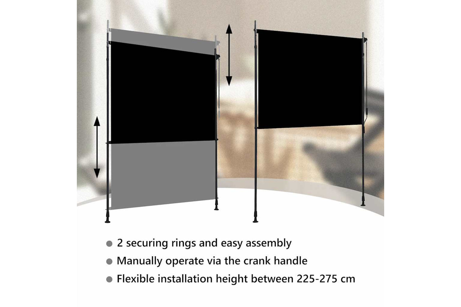 Vidaxl Outdoor Roller Blind 150x270 Cm Anthracite-9