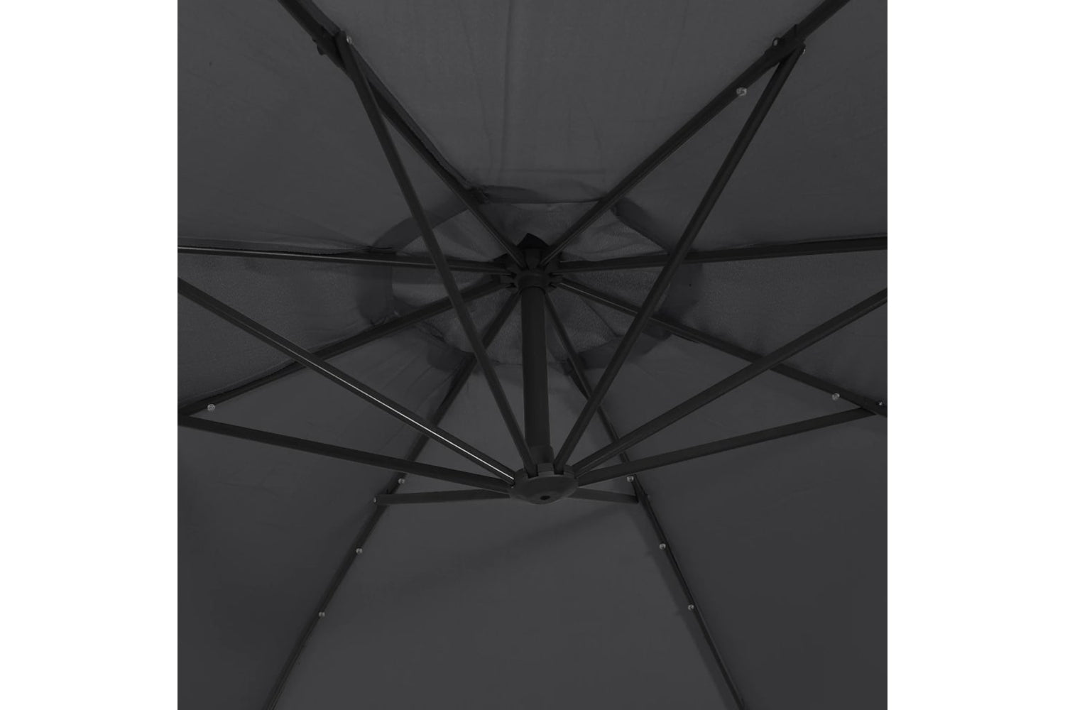 Vidaxl 47136 Cantilever Umbrella With Led Lights And Steel Pole 300 Cm Black-8