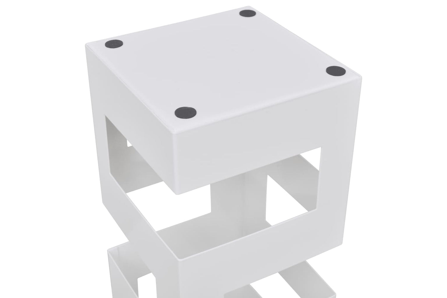 vidaXL 242470 White Square Umbrella Stand Storage Holder Walking Stick Steel 48.5cm-4