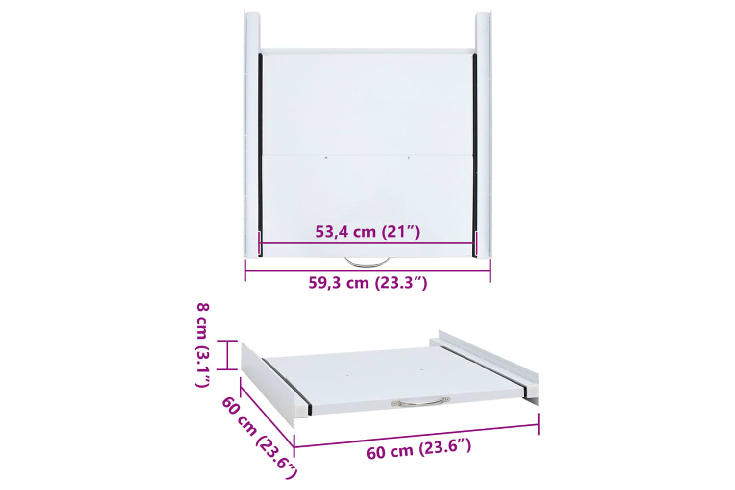 Vidaxl 50450 Washing Machine Stacking Kit With Pull-out Shelf-9