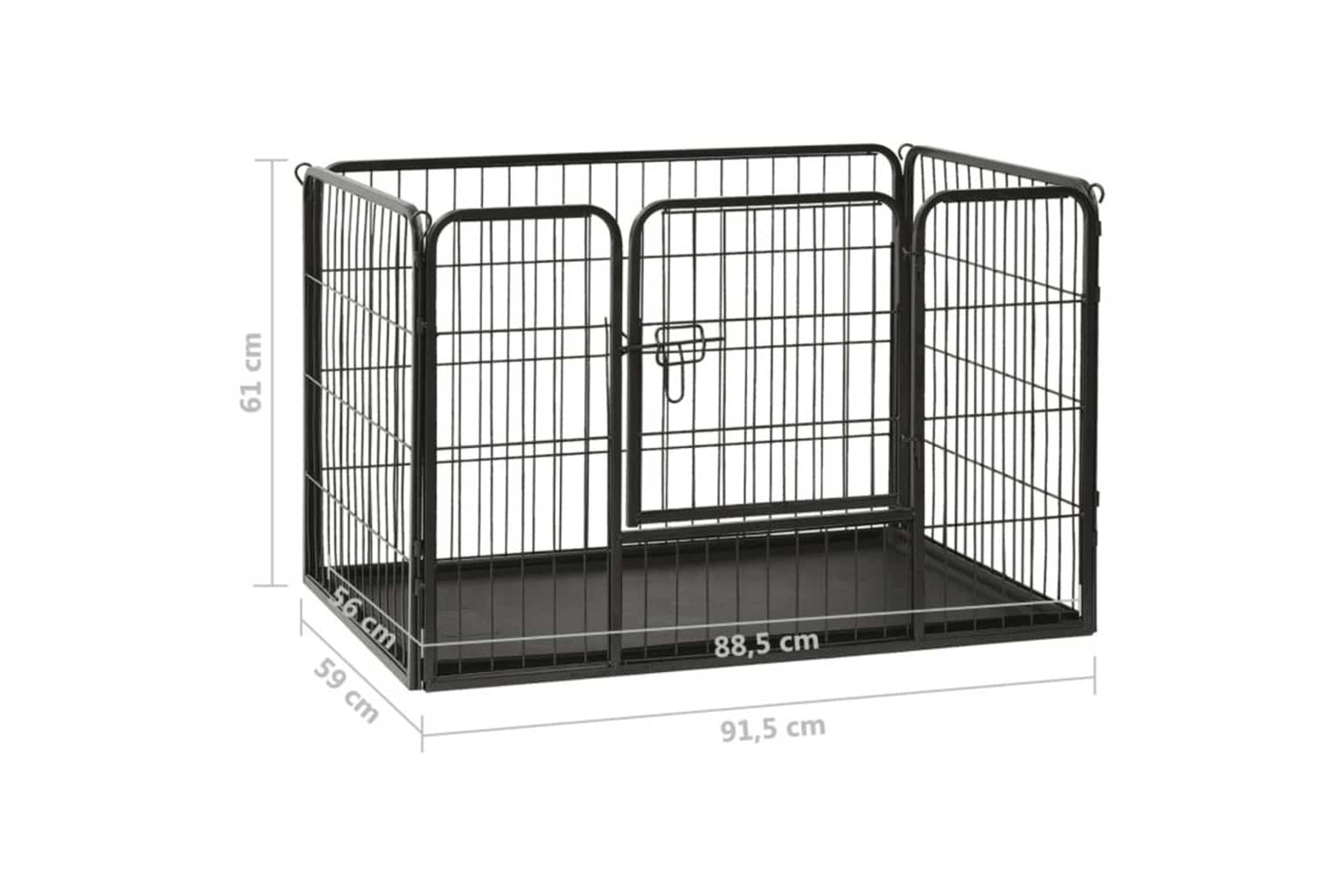 vidaXL 170575 Puppy Playpen Steel 91.5x59x61cm-8