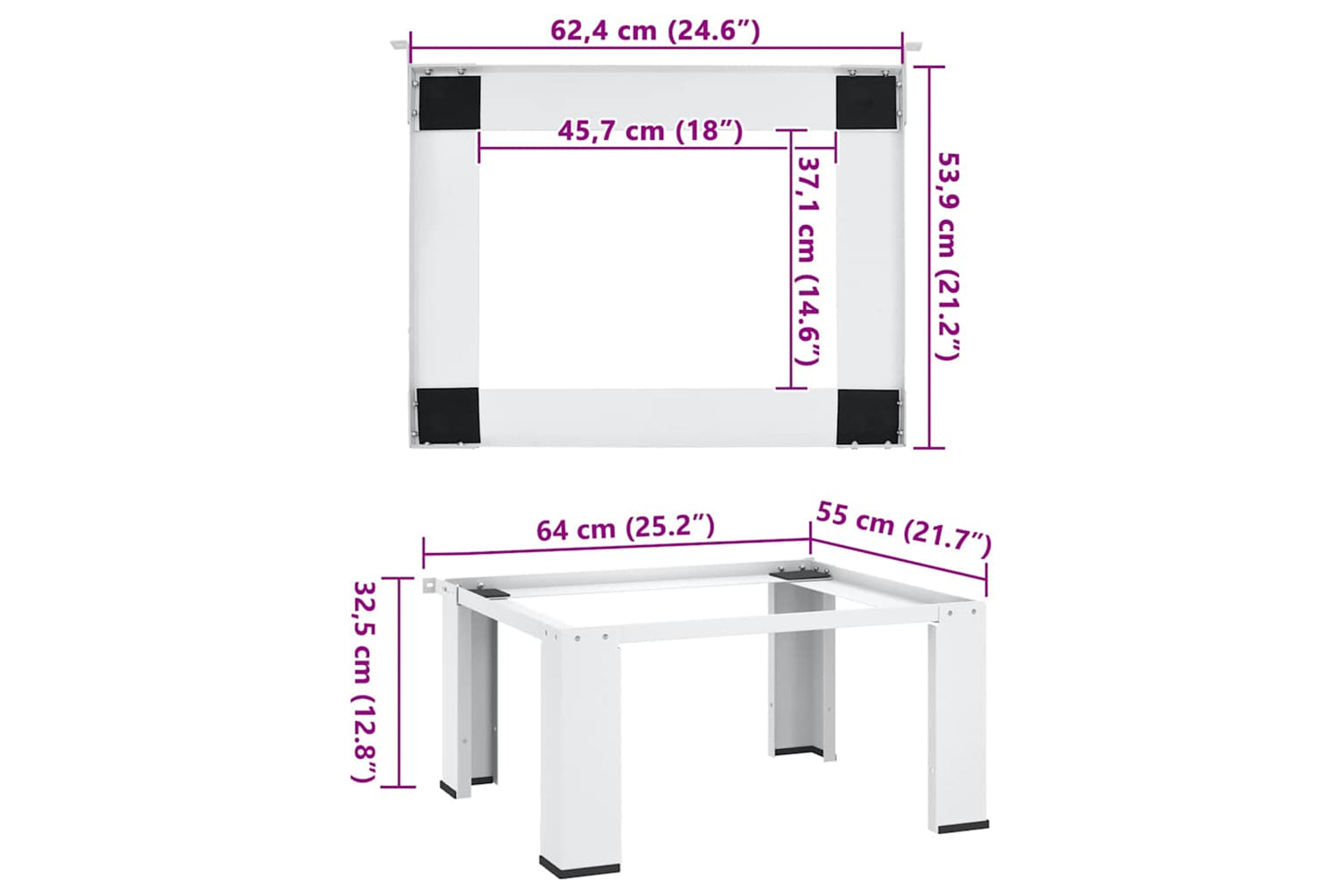 Vidaxl 50447 Washing Machine Pedestal White-7