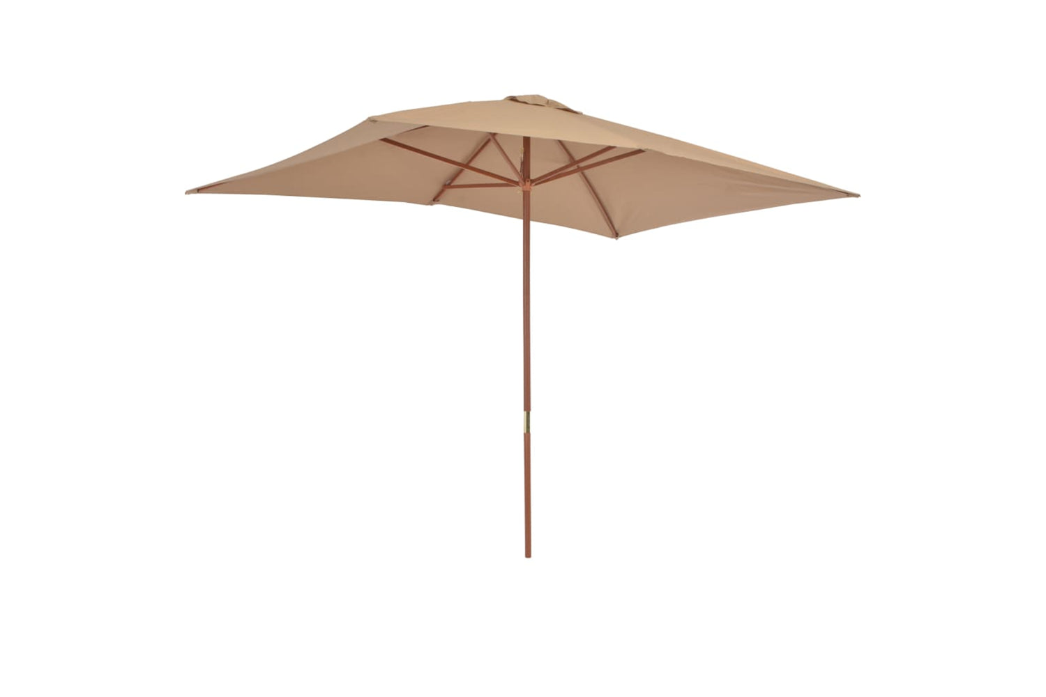 vidaXL 44514 Outdoor Parasol With Wooden Pole 200x300cm Taupe-4