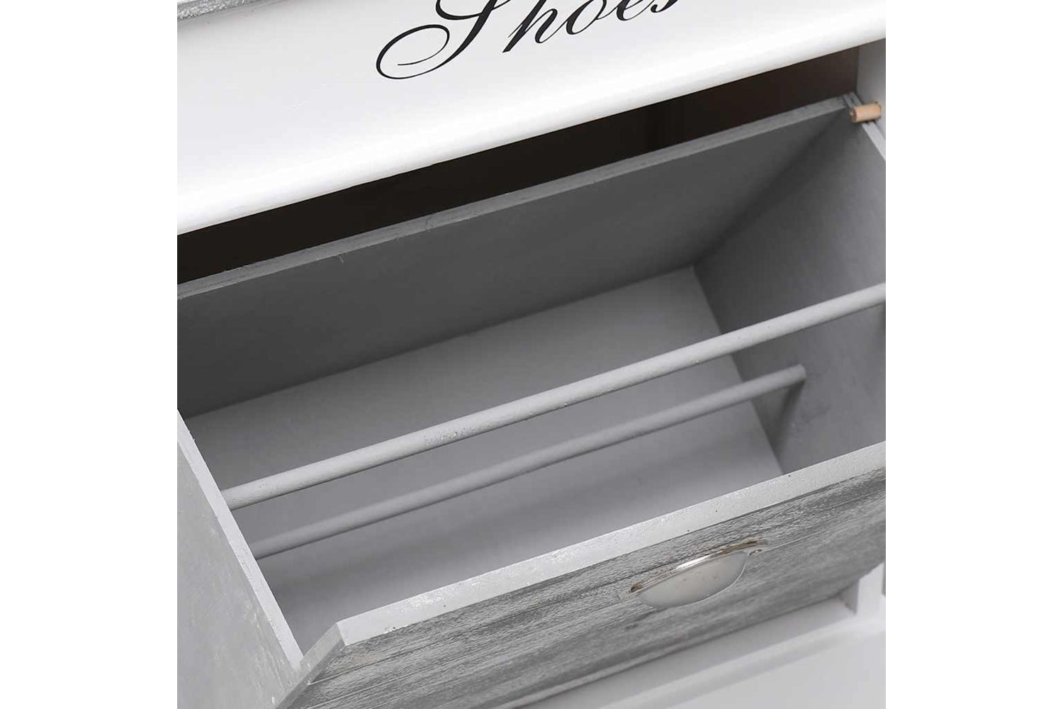 vidaXL 284081 Shoe Cabinet Grey 50x28x58cm Paulownia Wood-8
