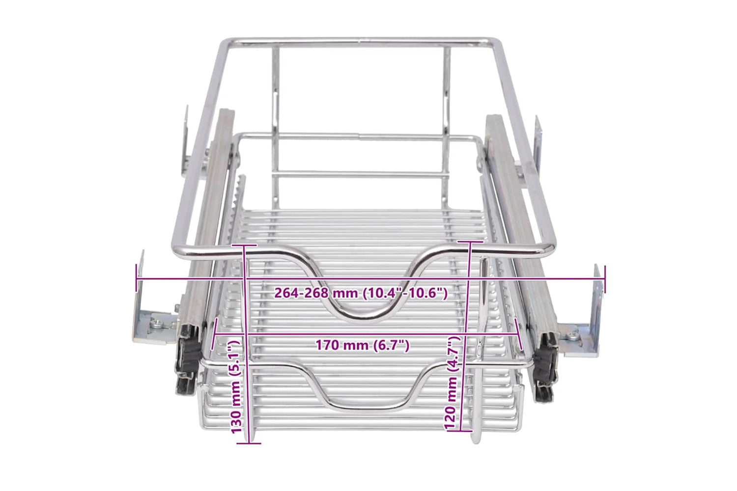 Vidaxl Pull-out Wire Baskets 2 Pcs Silver 300 Mm-7