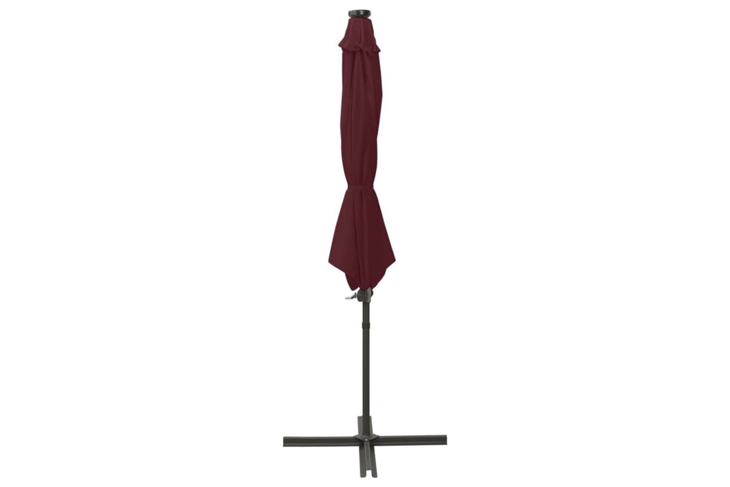 Vidaxl 312342 Cantilever Umbrella With Pole And Led Lights Bordeaux Red 300 Cm-2