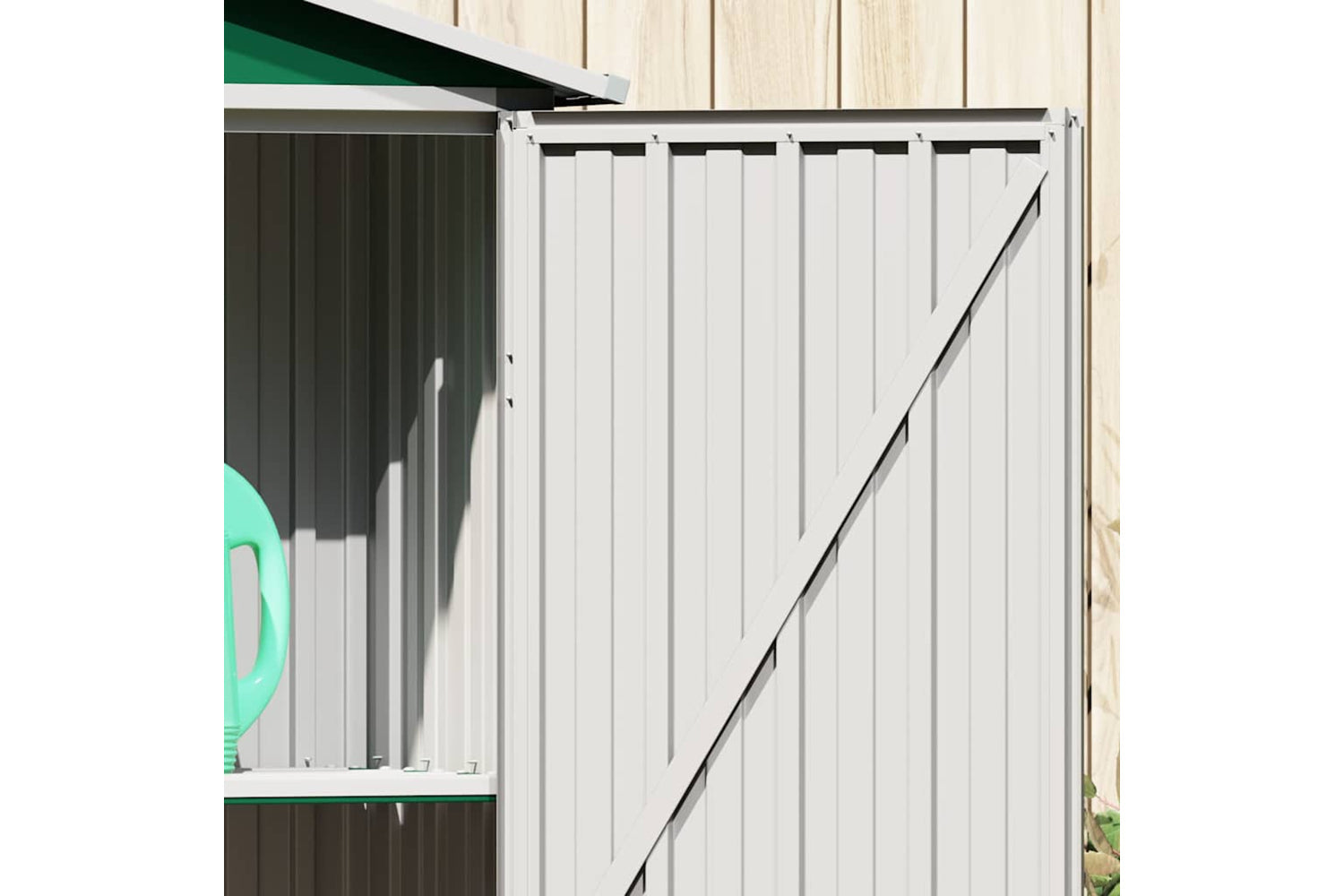 vidaXL 46301 Garden Shed Green 107.5x46x183cm Galvanised Steel-3