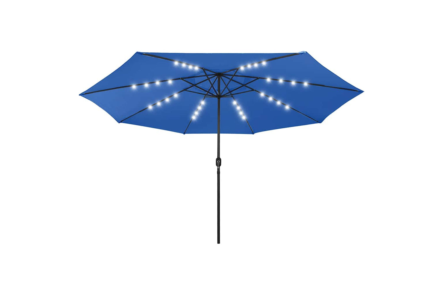 vidaXL 312537 Outdoor Parasol With Led Lights And Metal Pole 400cm Azure Blue-2